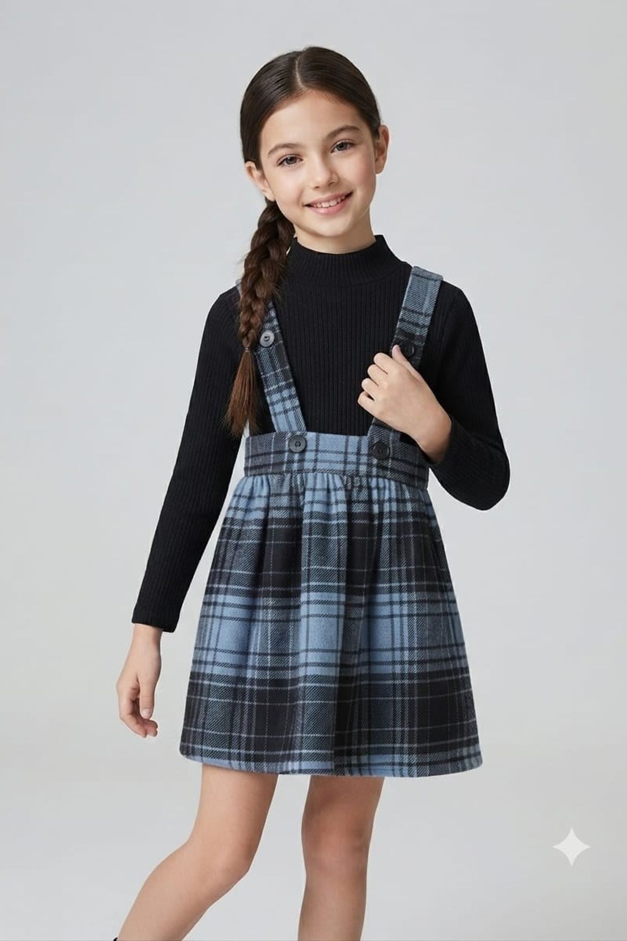 HİLAL AKINCI KİDS Plaid Sleeveless Button Jumpsuit 1