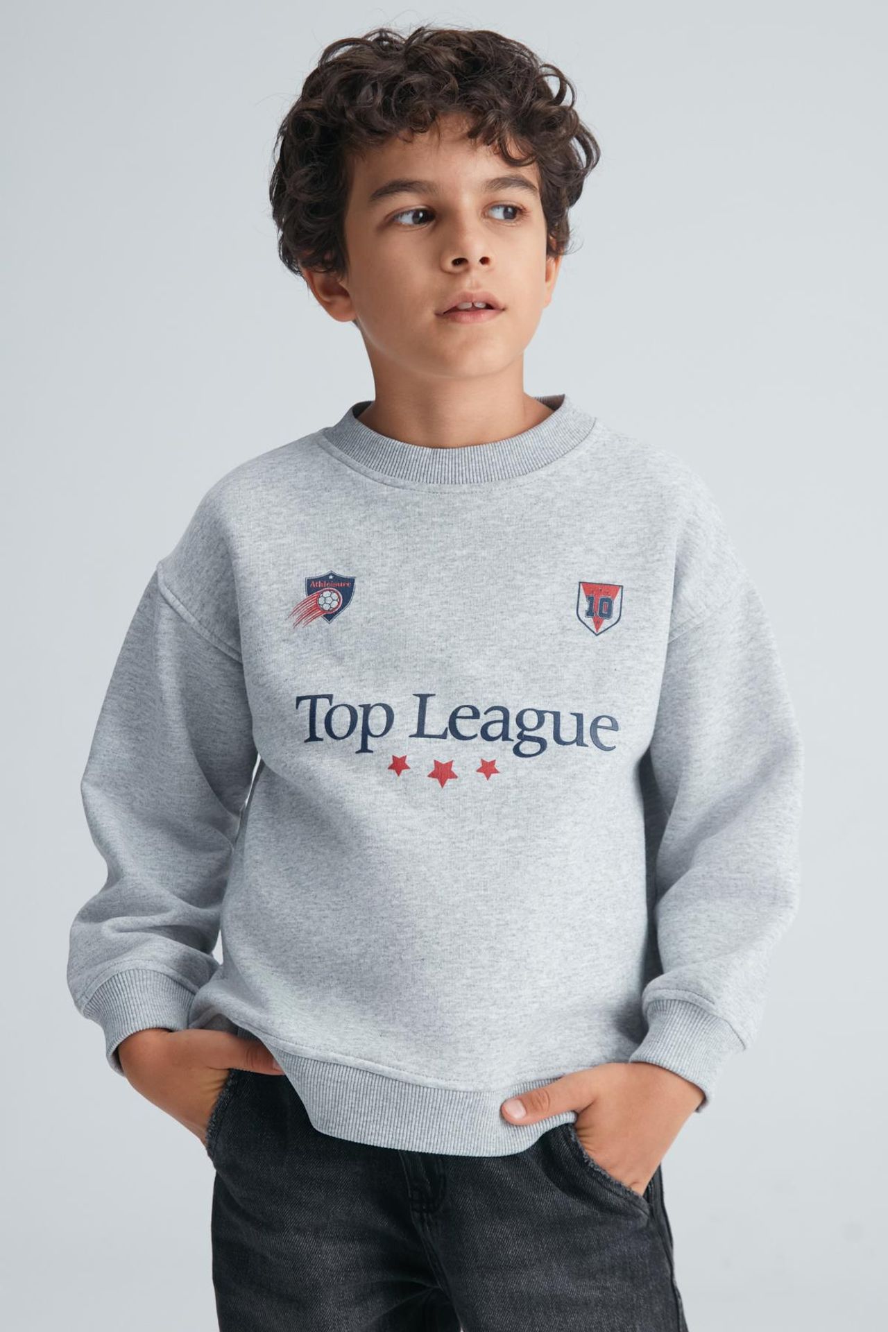 GRIMELANGE Crew Neck Text Print Sweatshirt 1