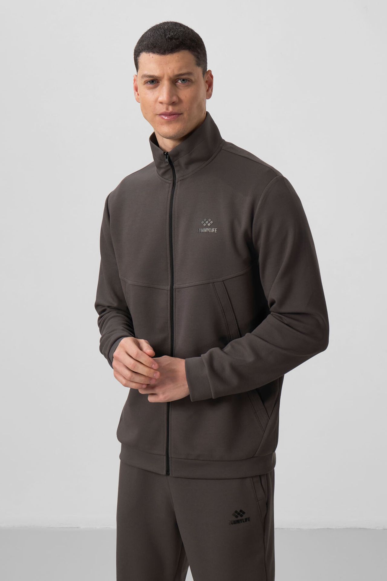 TOMMY Men's Long-sleeve Zip Sweatshirt And Pants Set 2