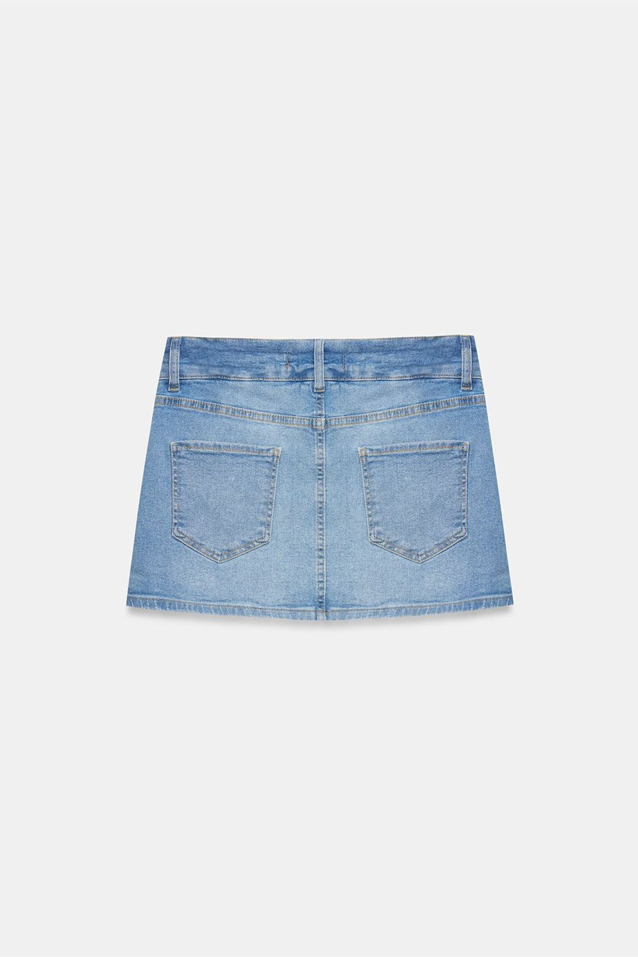 DILVIN High-Waist Denim Mini Skirt With Belt 6