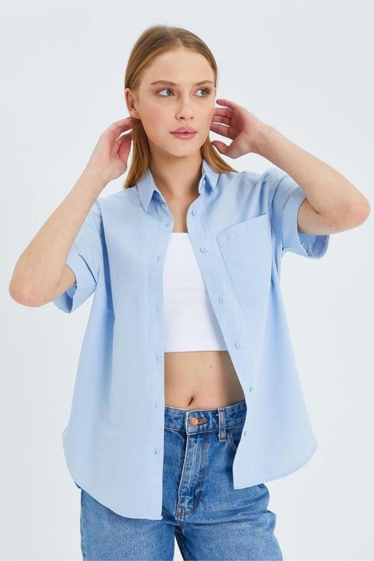 MIXRAY Short Sleeve Shirt with Pockets 6