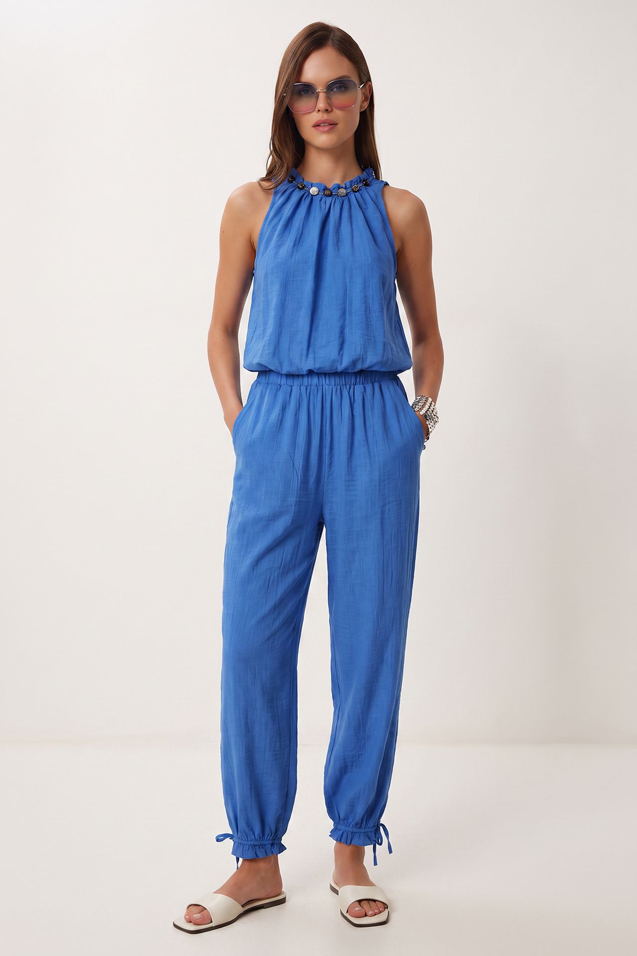 ISTANBUL Women's Halter Neck Two-Piece Coord 1