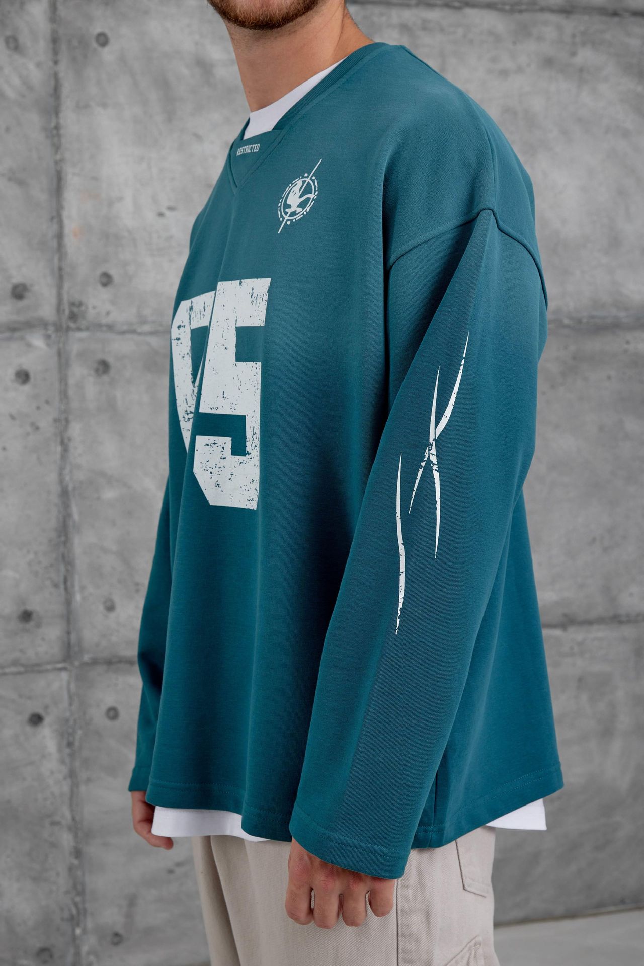 NOMARC Baskılı Oversize Bisiklet Yaka Sweatshirt 2
