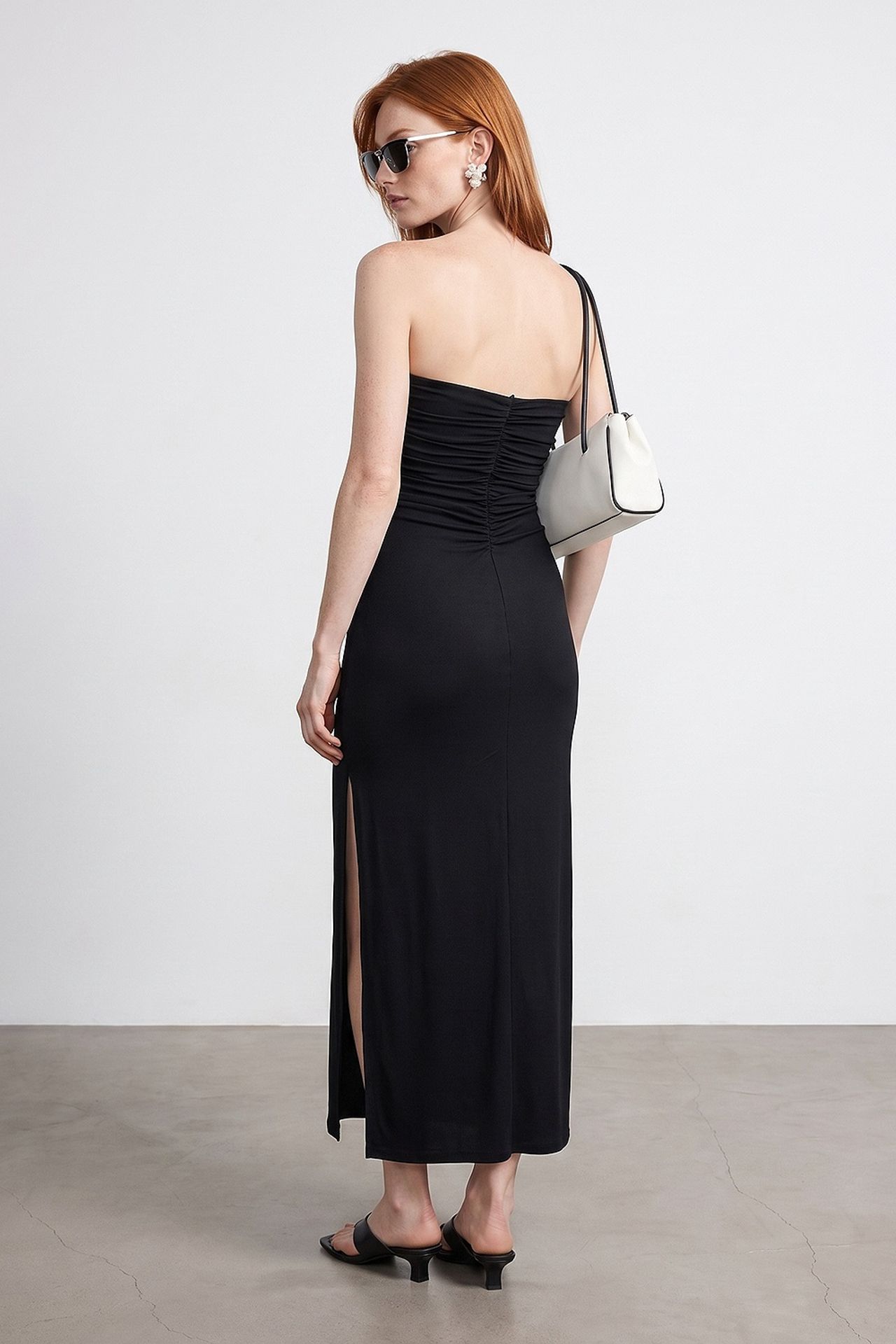 DILVIN Strapless Bodycon Maxi Dress With Slit 3