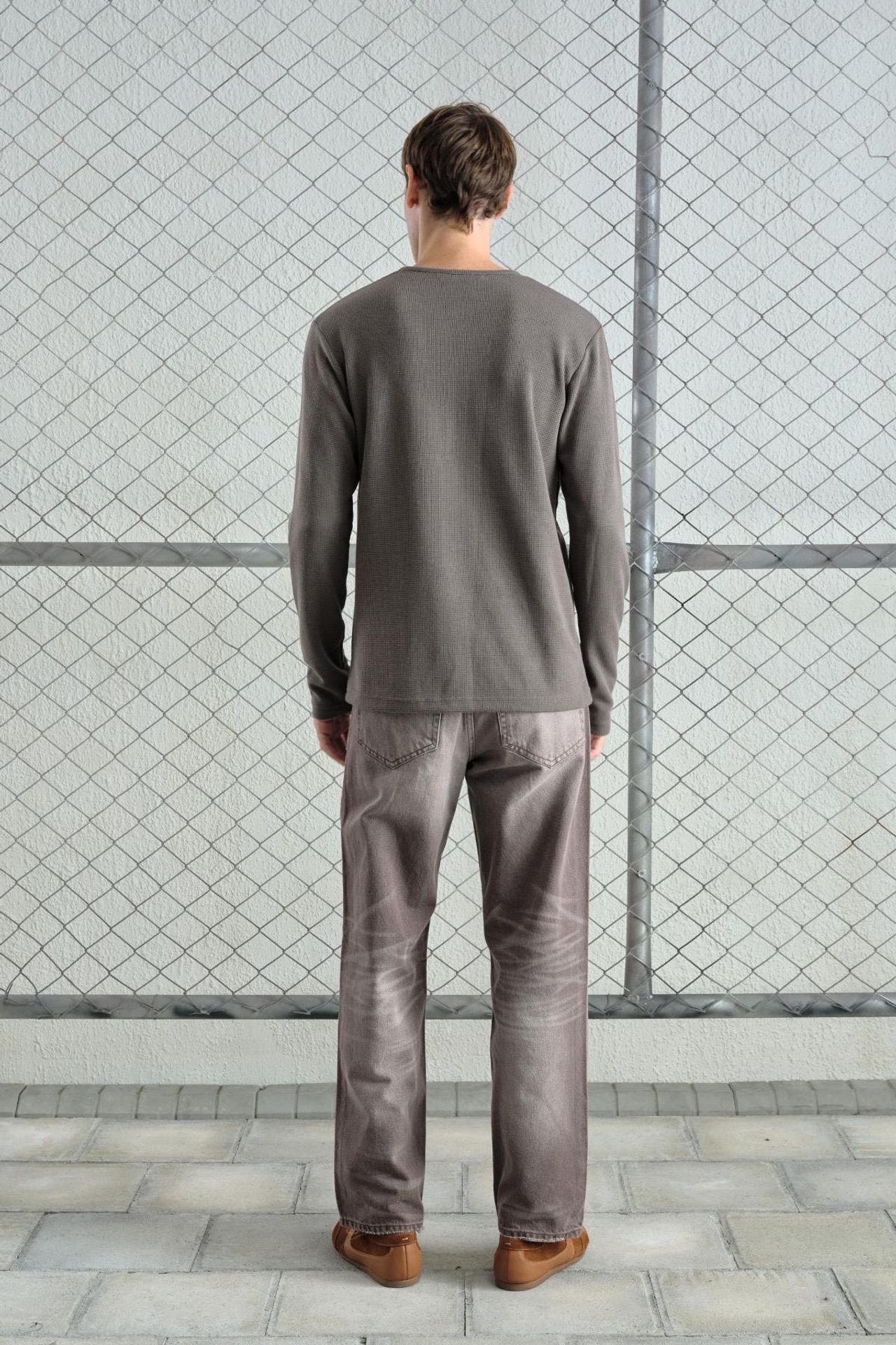 GIESTO Slim Fit Düğmeli Yaka Uzun Kollu Tişört 4