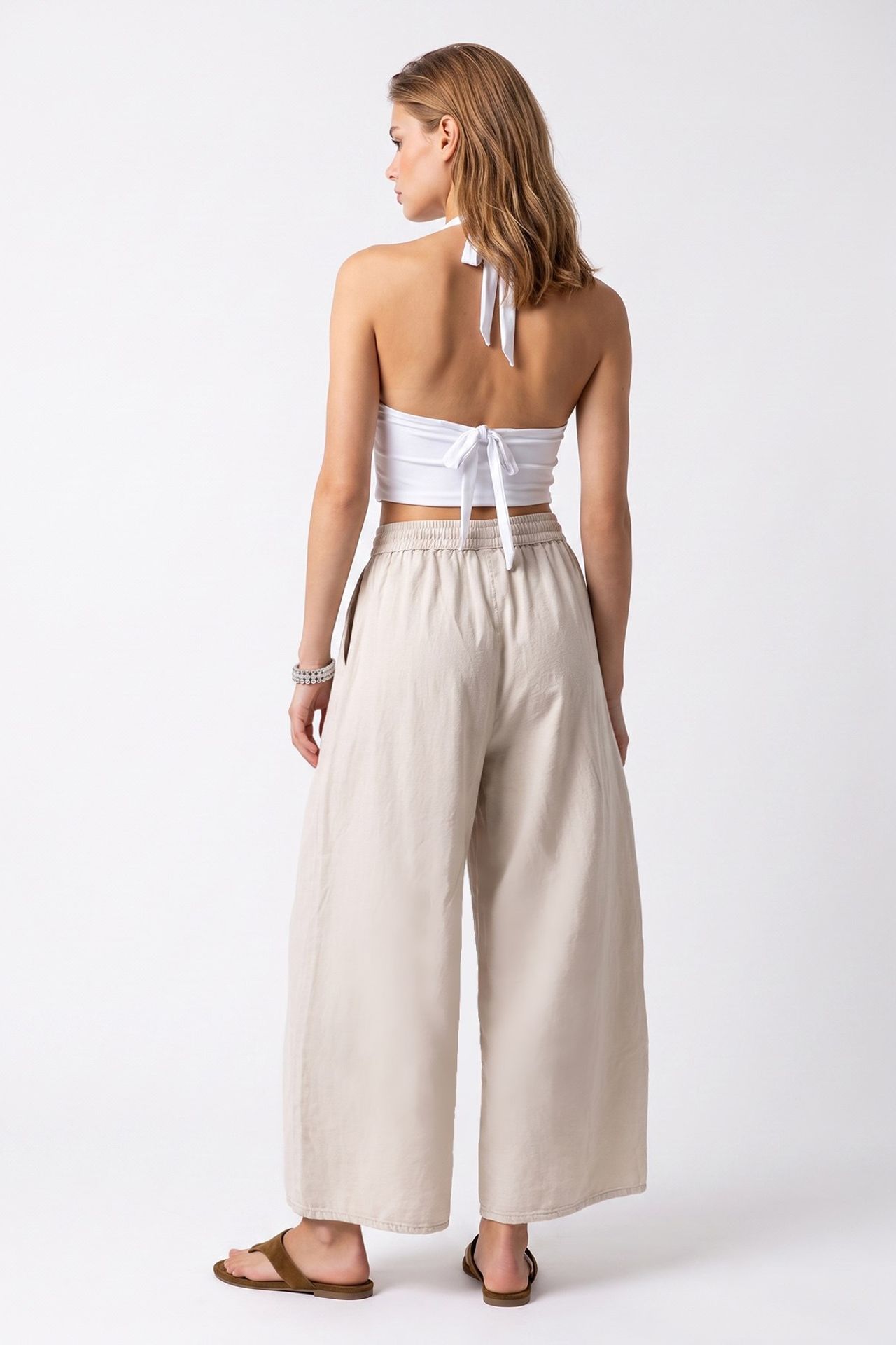 MIXRAY Wide-Leg Tencel Ankle-Length Trousers 5