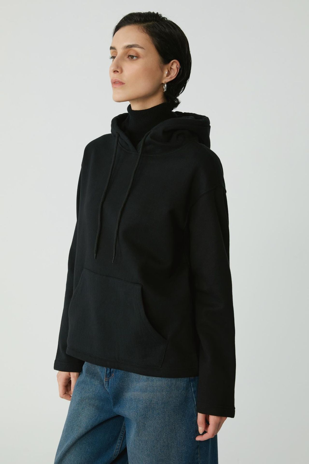 ETHIQUET Plain Hooded Pocket Hoodie 4