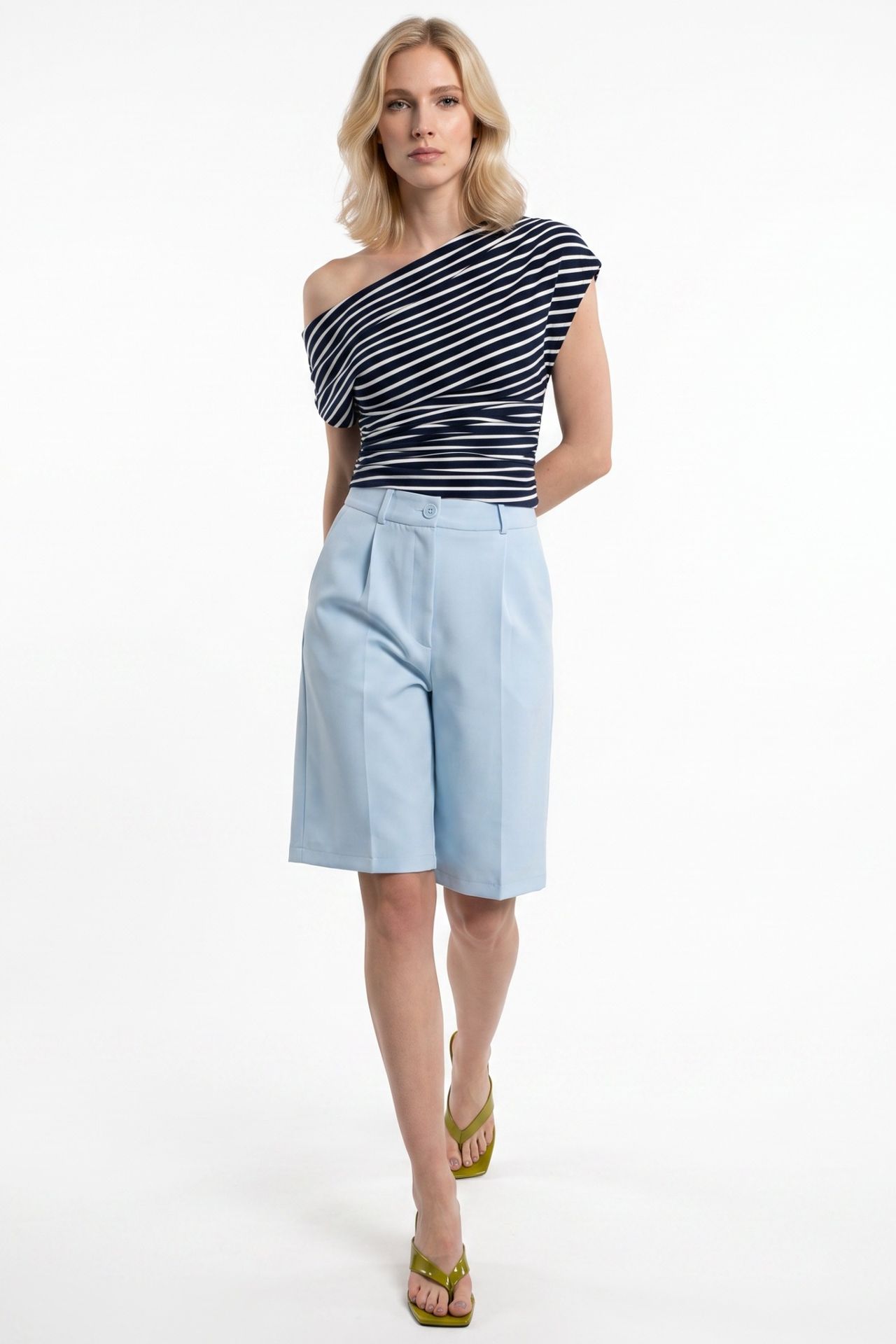 PUCKA High-Waist Wide-Leg Tailored Shorts