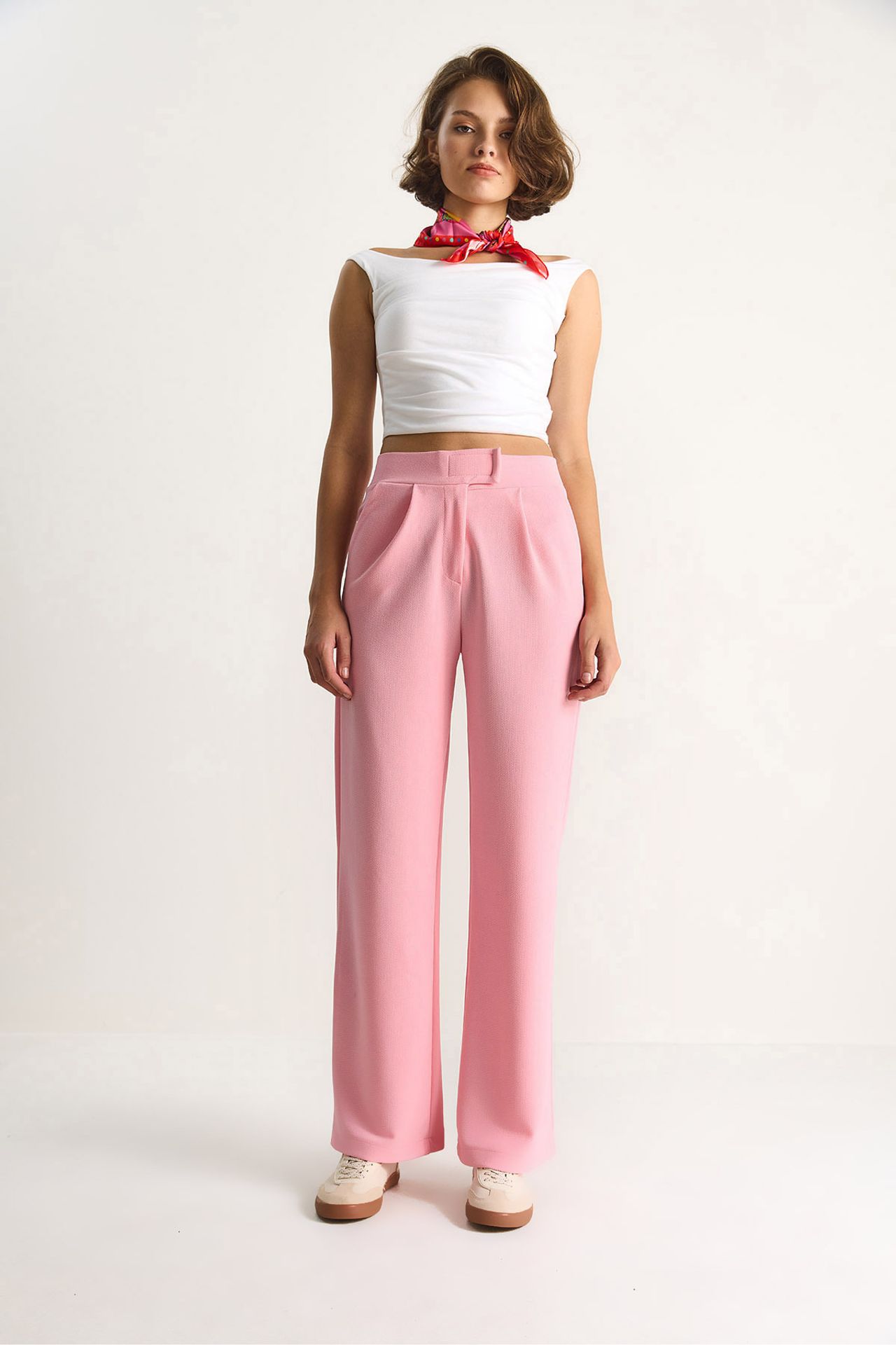 High Waist Wide Leg Pleated Trousers 4
