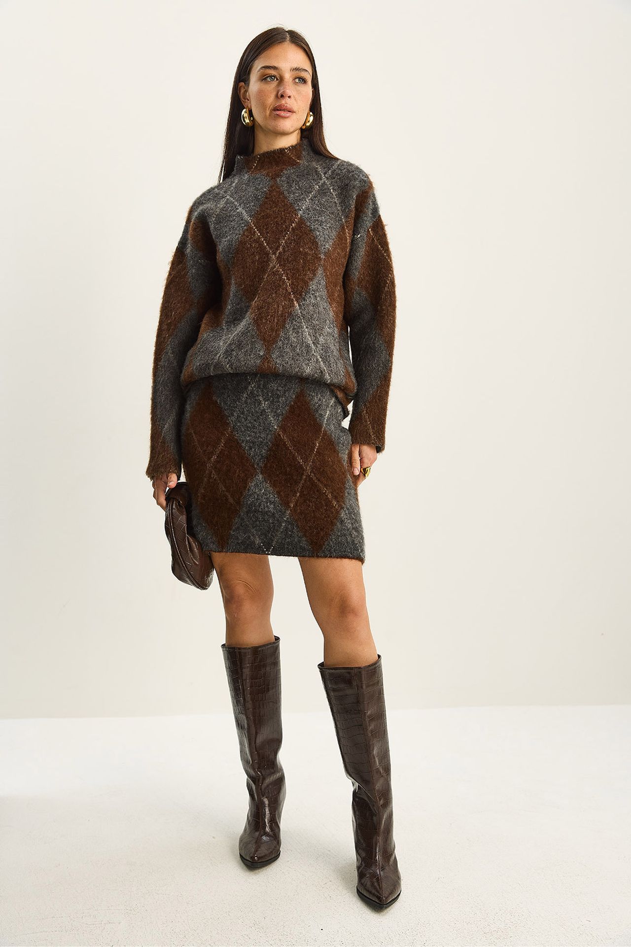 LUCCI Plaid Knitwear Two-Piece Set 3
