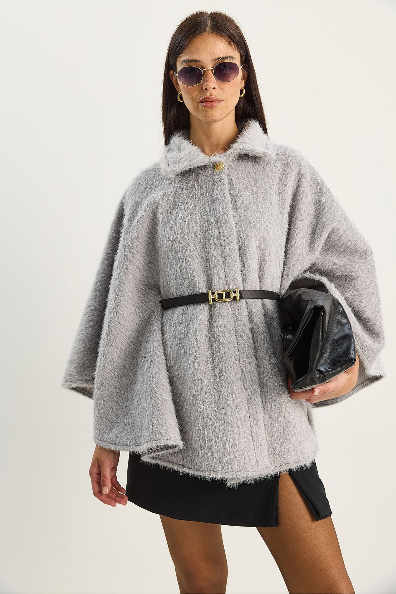 LUCCI Textured Oversized Button-Up Overcoat 3