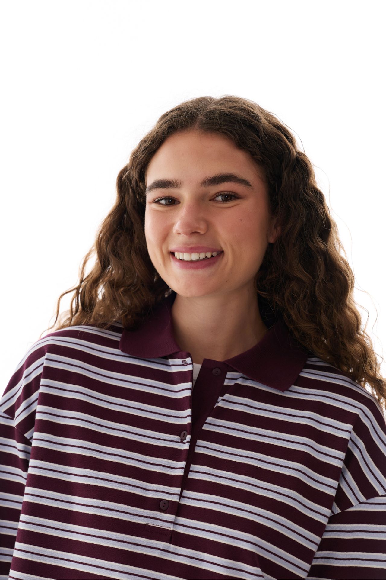 PENTI Striped Long Sleeve Polo Neck Top 2