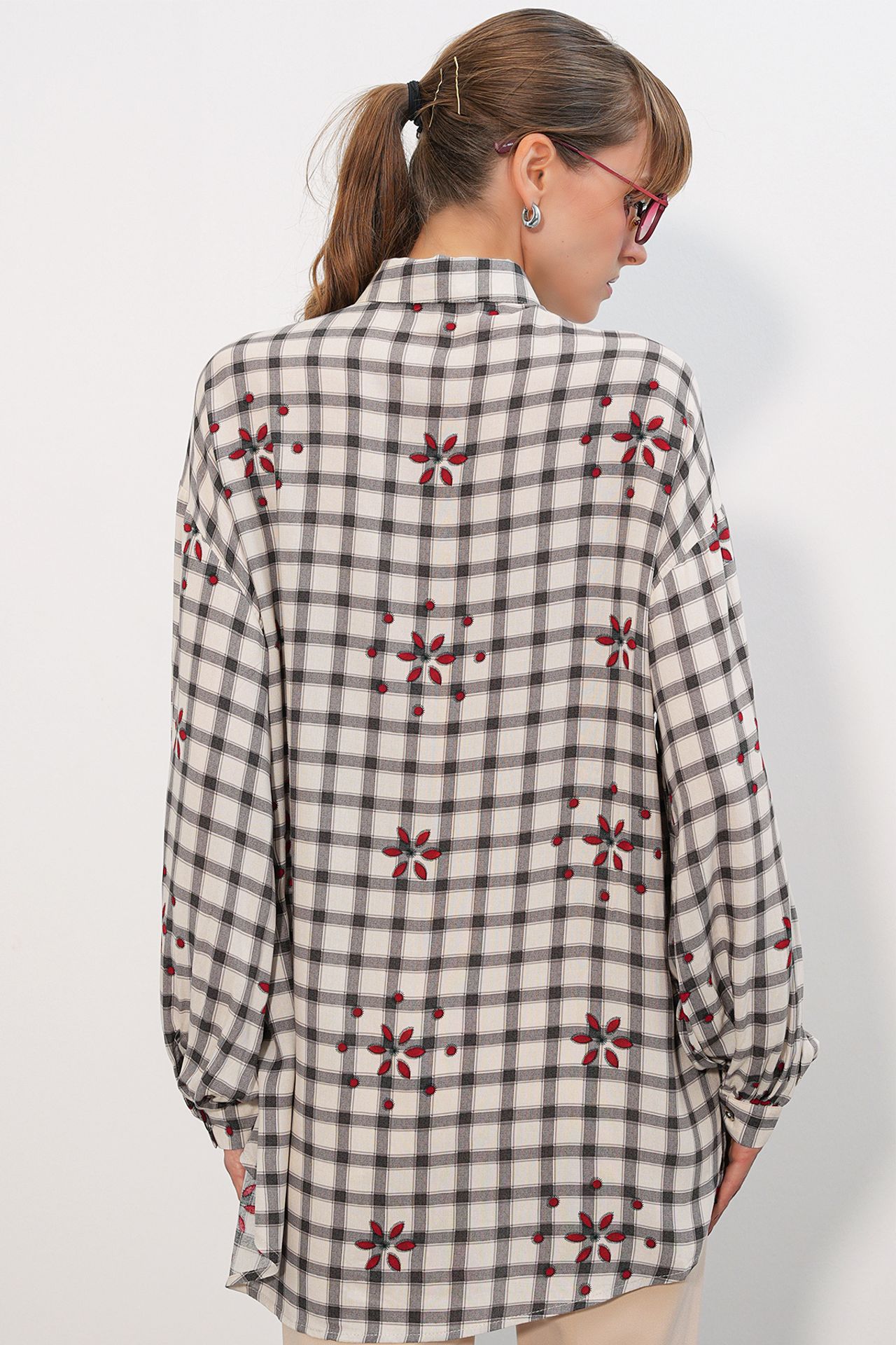 BDART Oversize Ekose Krep Gömlek 6