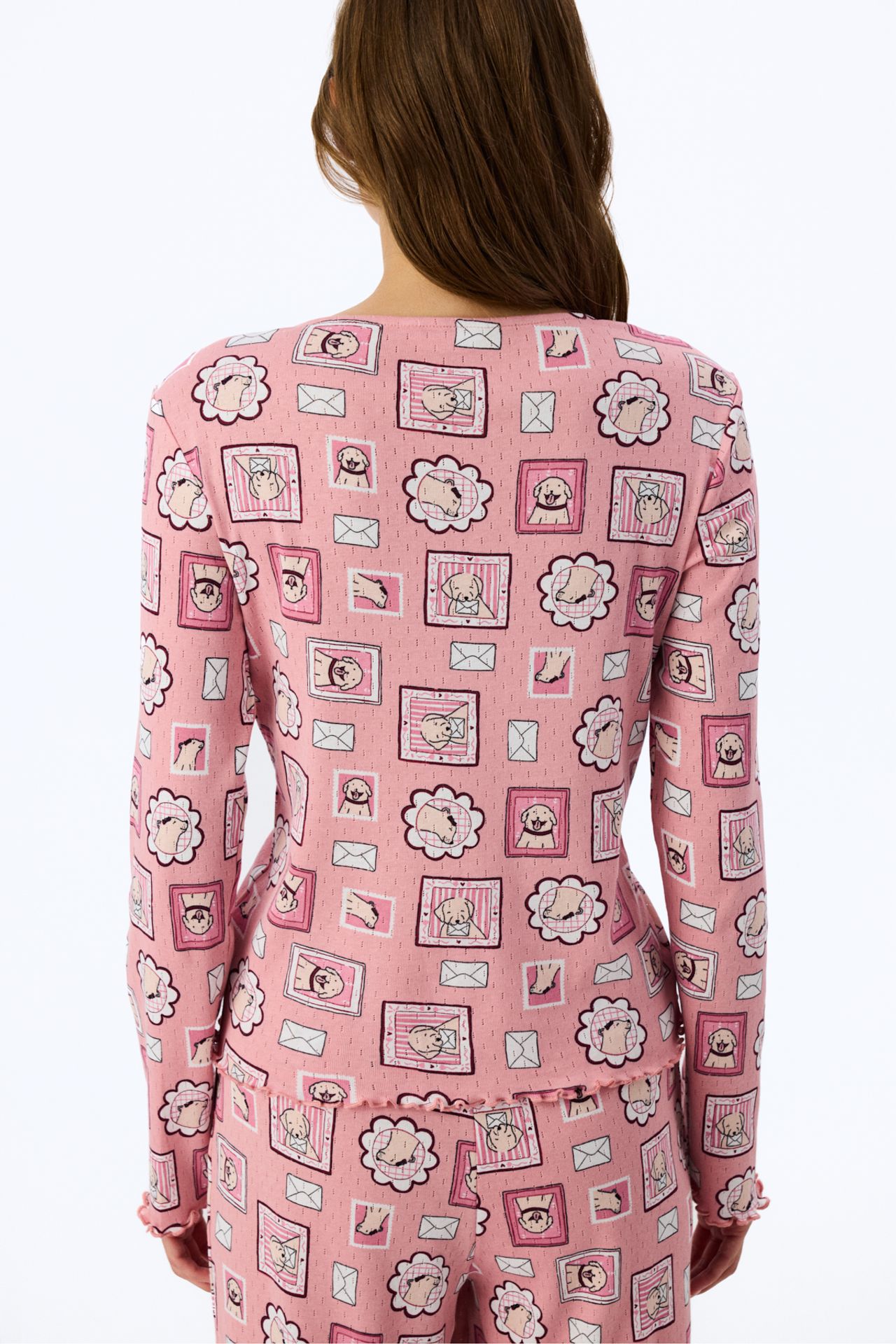 PENTI Postcard Pointel Long Sleeve T-shirt Pyjama Top 2