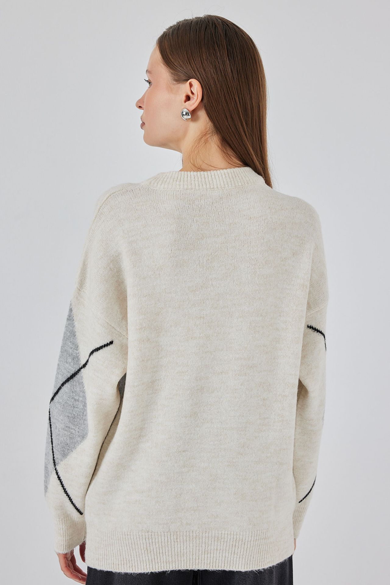 BDART Oversized Argyle Crew Neck Jumper 6