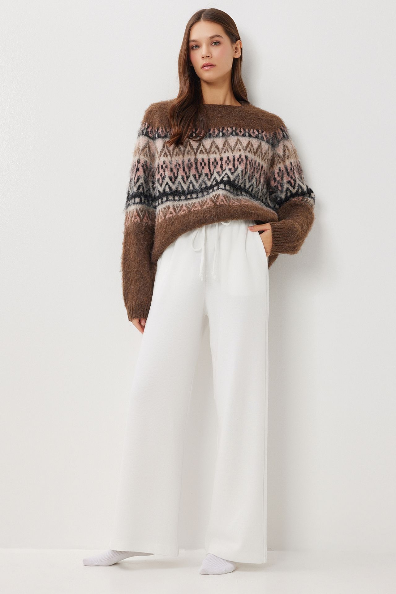 ISTANBUL Wide Leg Jogger Pants with Drawstring Closure 1