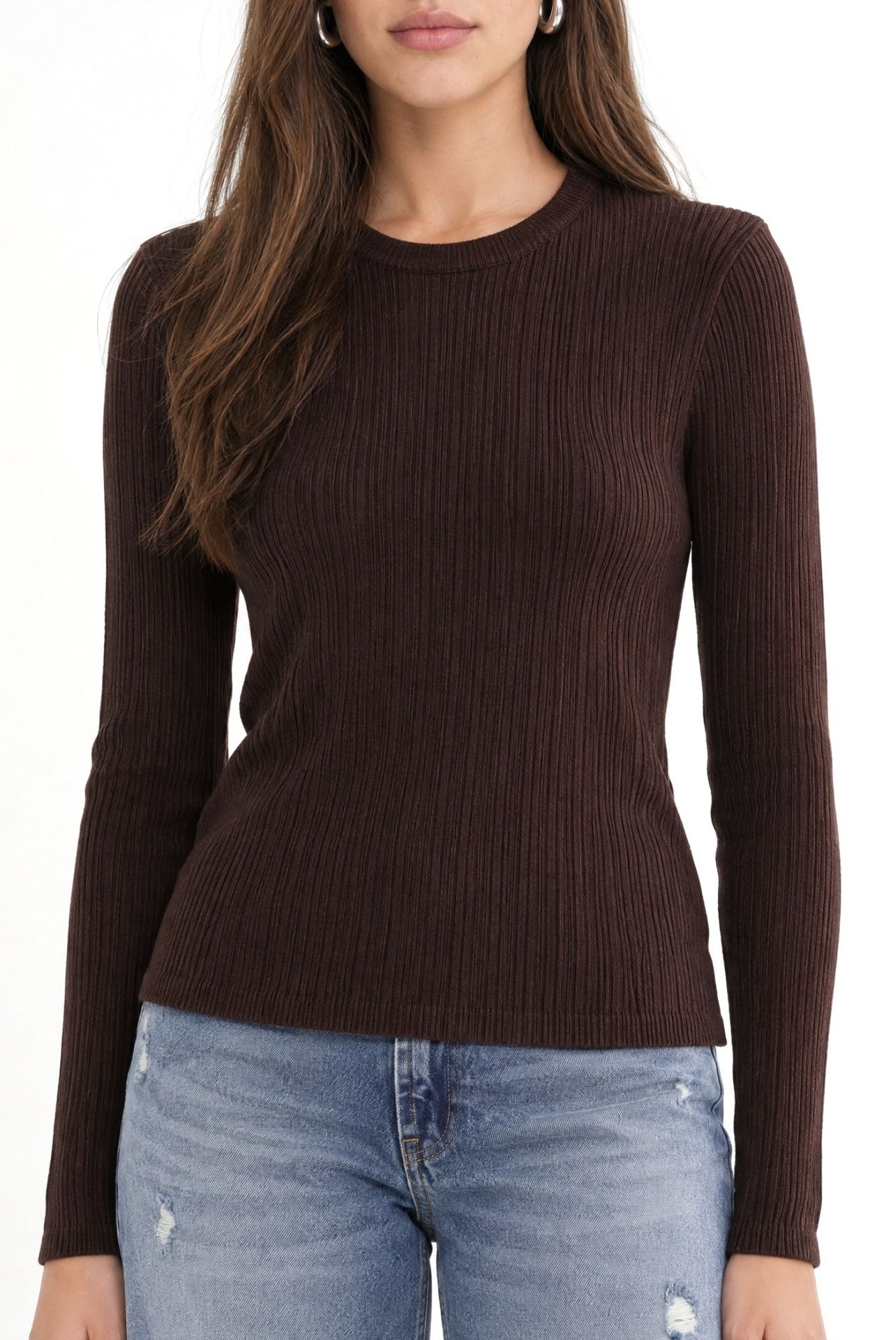 Mixray Soft Textured Ribbed Fitted Top 3