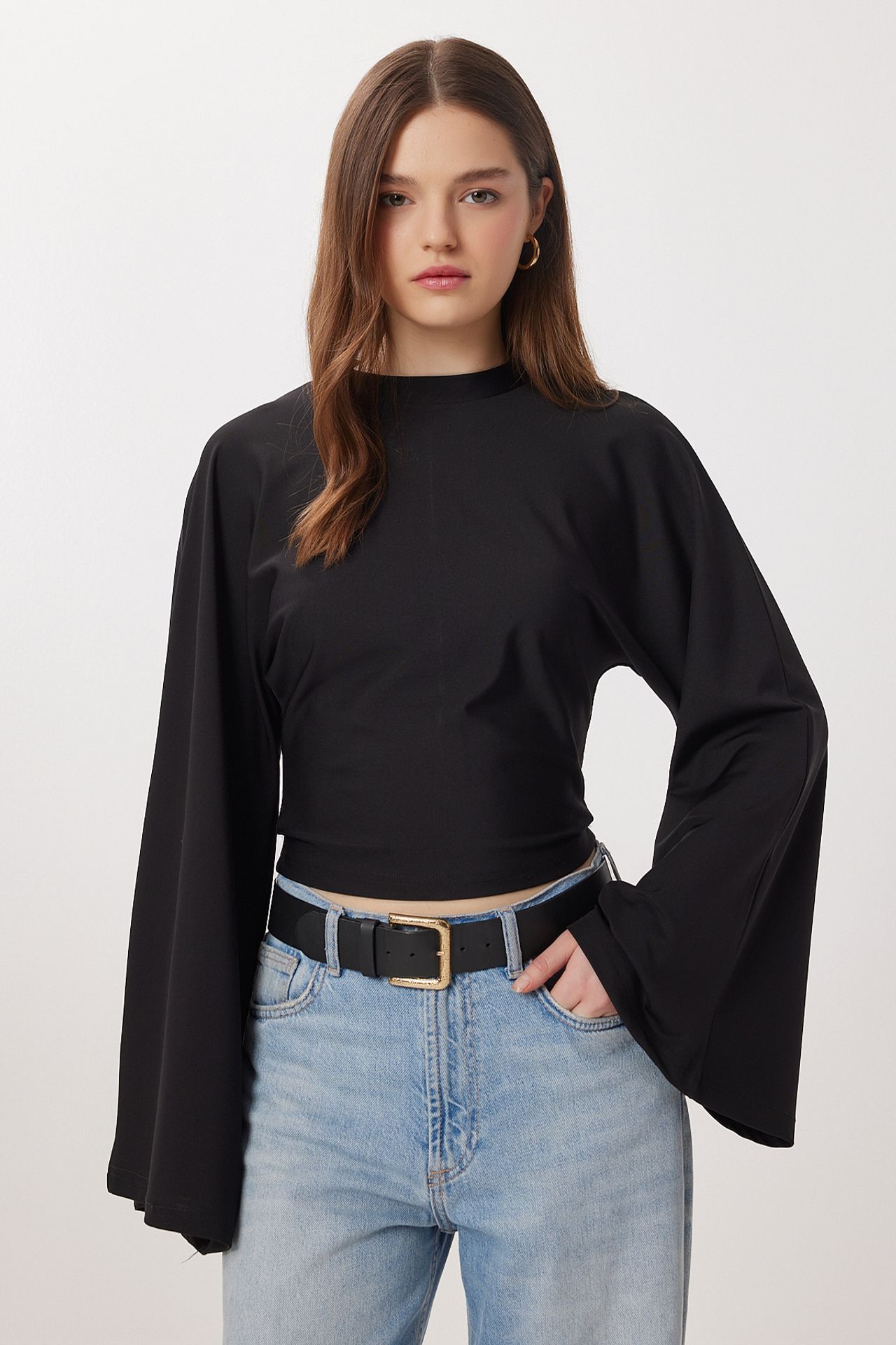 ISTANBUL Crew Neck Long Sleeve Blouse 2