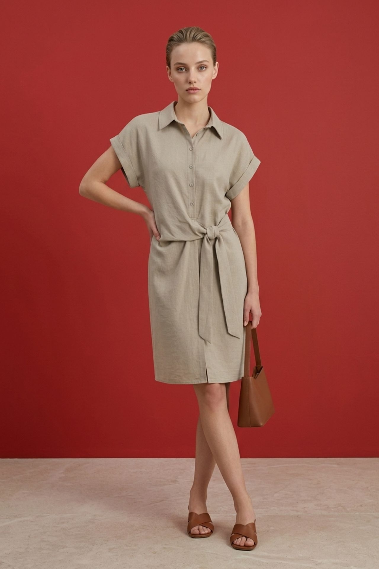 MY FASHION Cotton Poplin Mini Shirt Dress 3