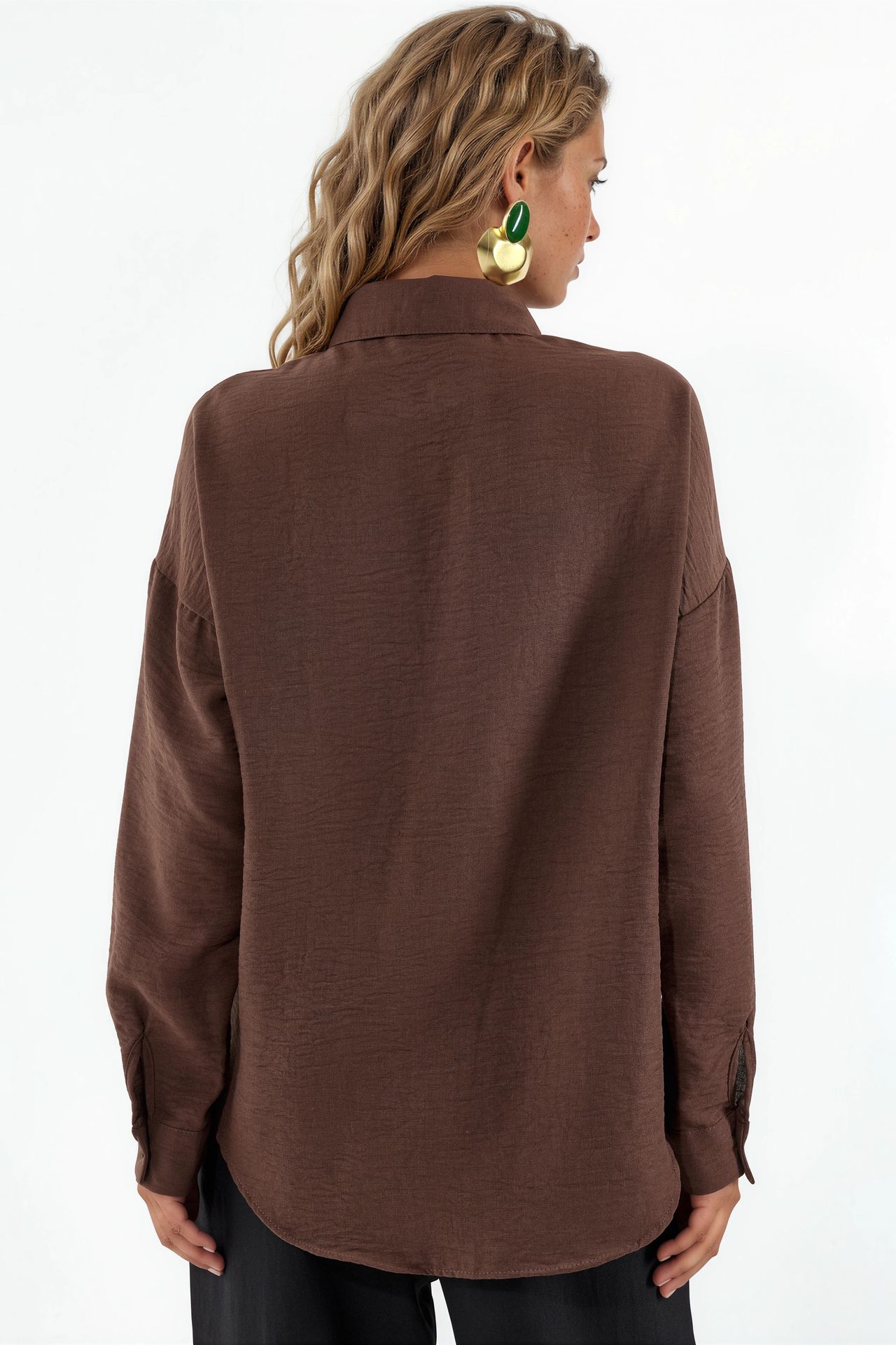 BDART Linen Blended Shirt with Button Closure