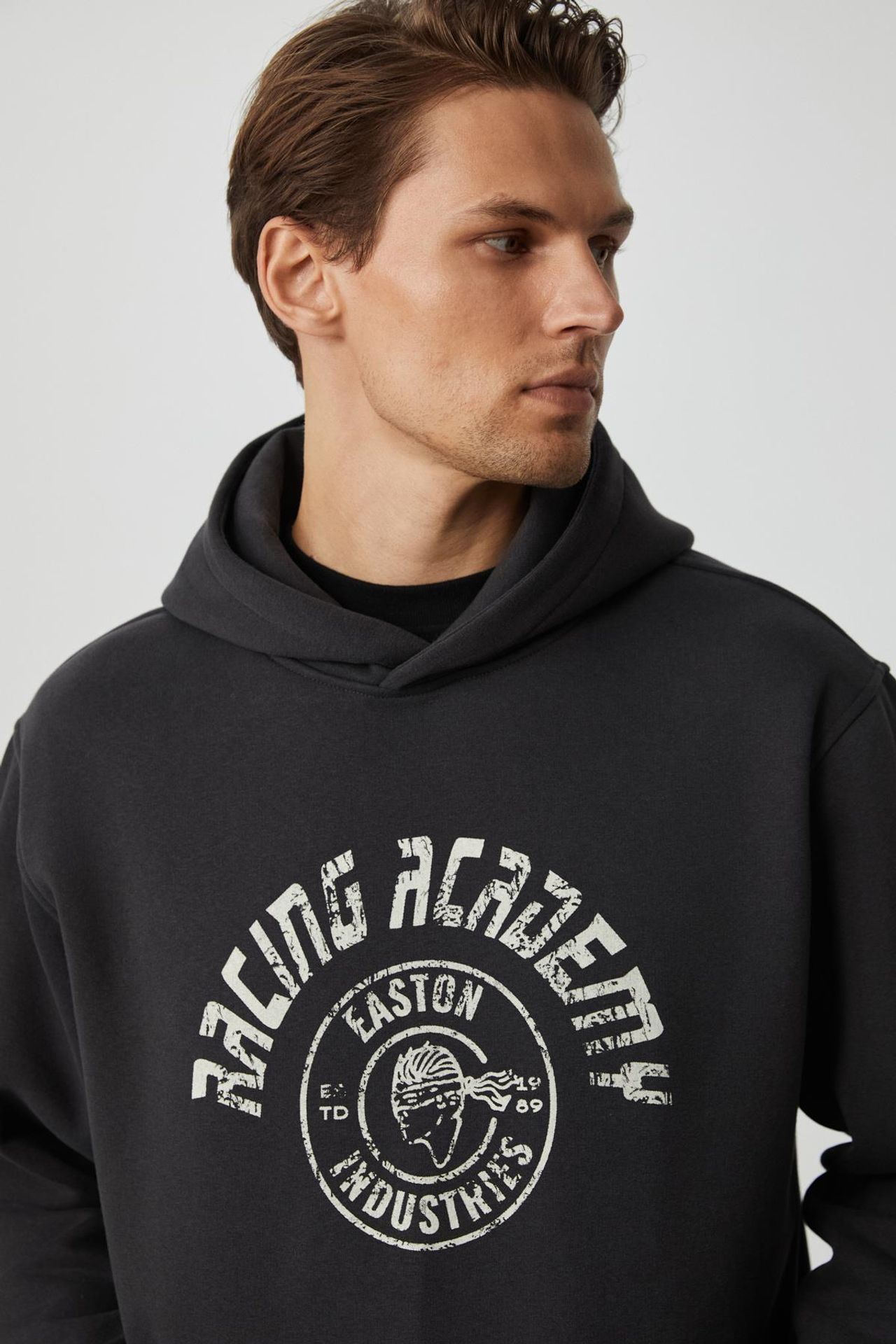 GRIMELANGE Baskılı Kapüşonlu Oversize Sweatshirt 1