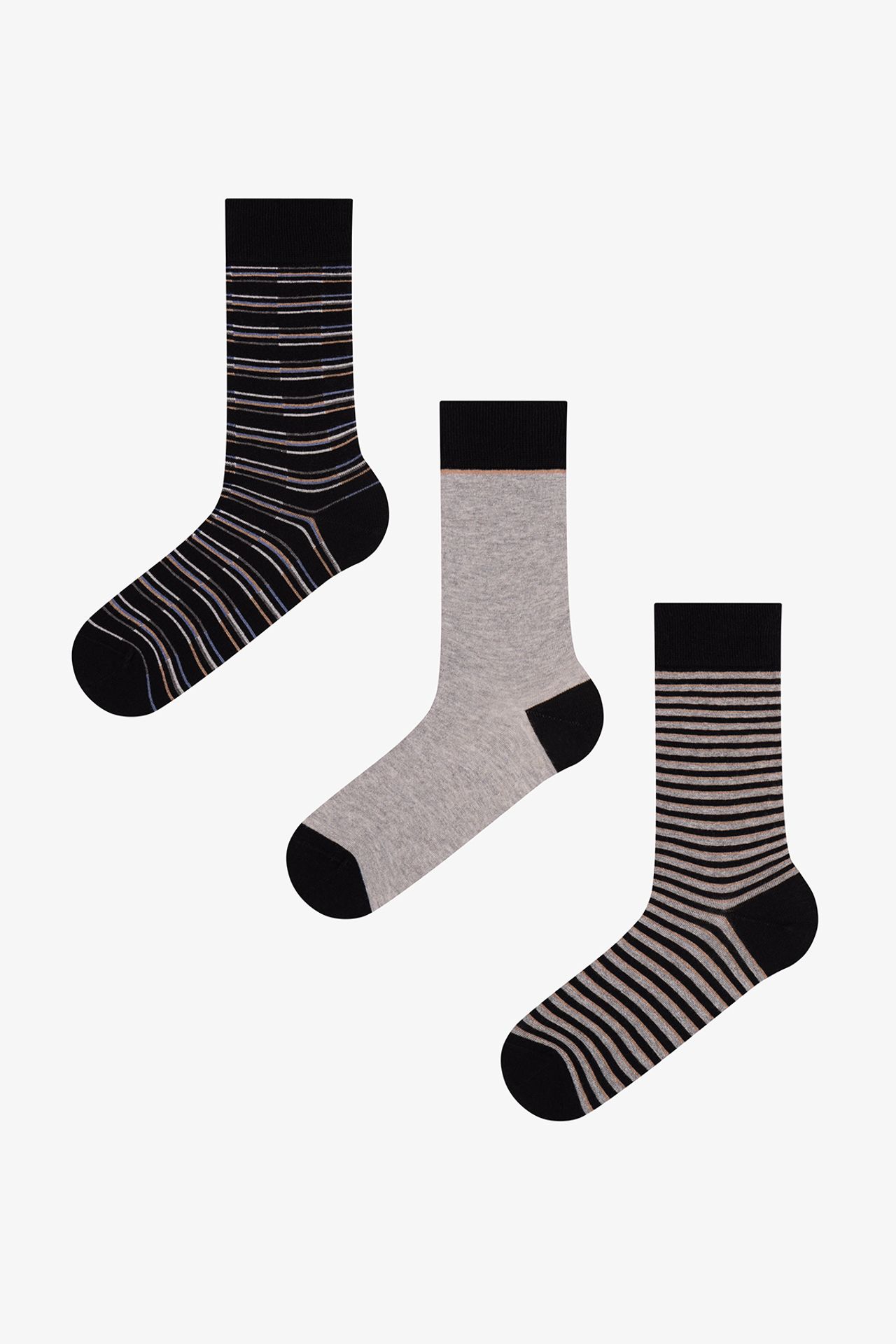 PENTI Men's Soft Ribbed Cotton 2-Pack Crew Socks 1