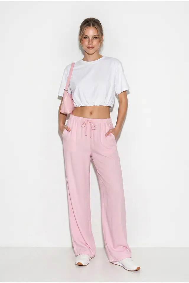 LUCCI Wide-leg Lyocell Trousers
