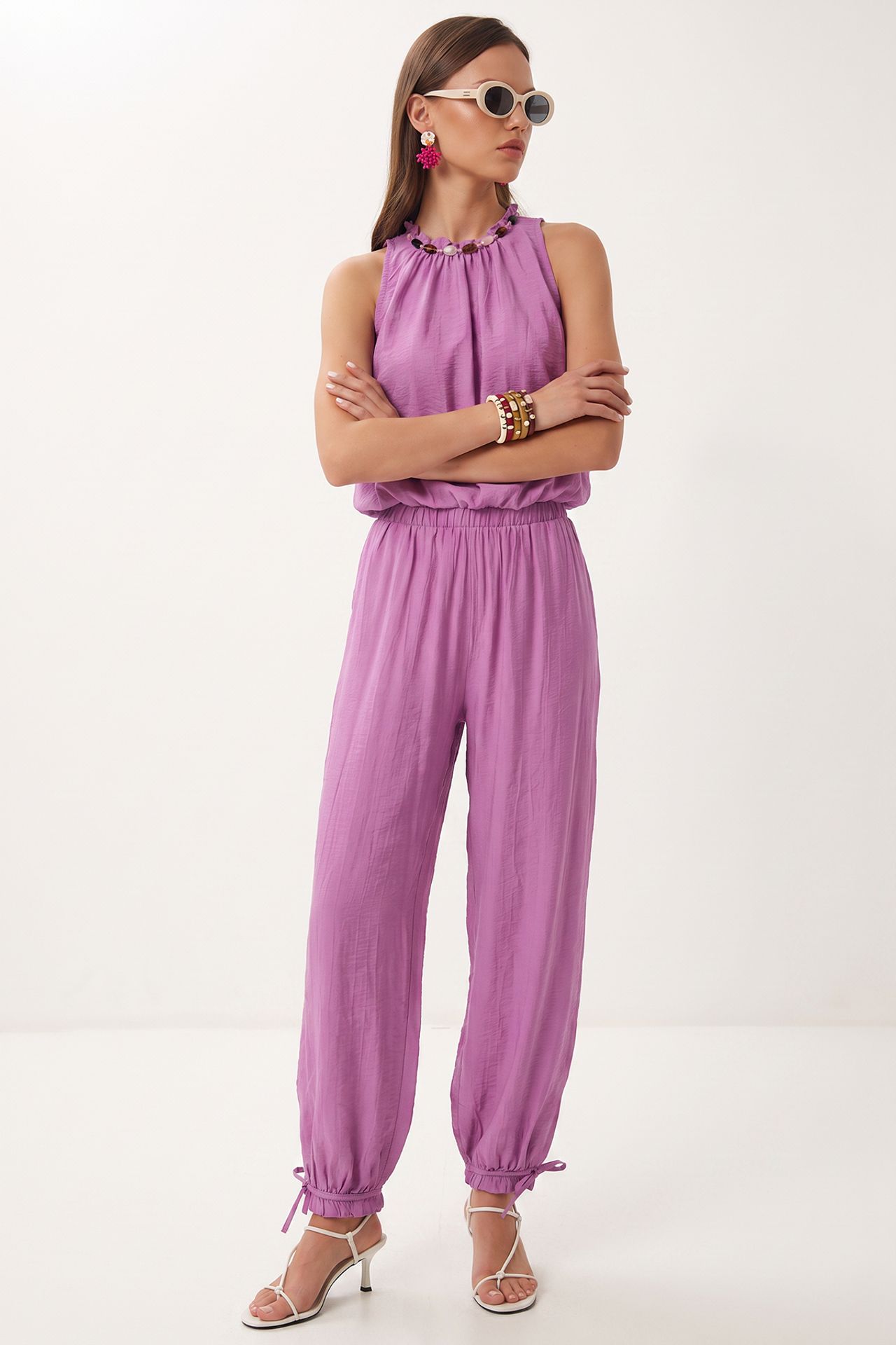 ISTANBUL Women's Halter Neck Two-Piece Coord 2