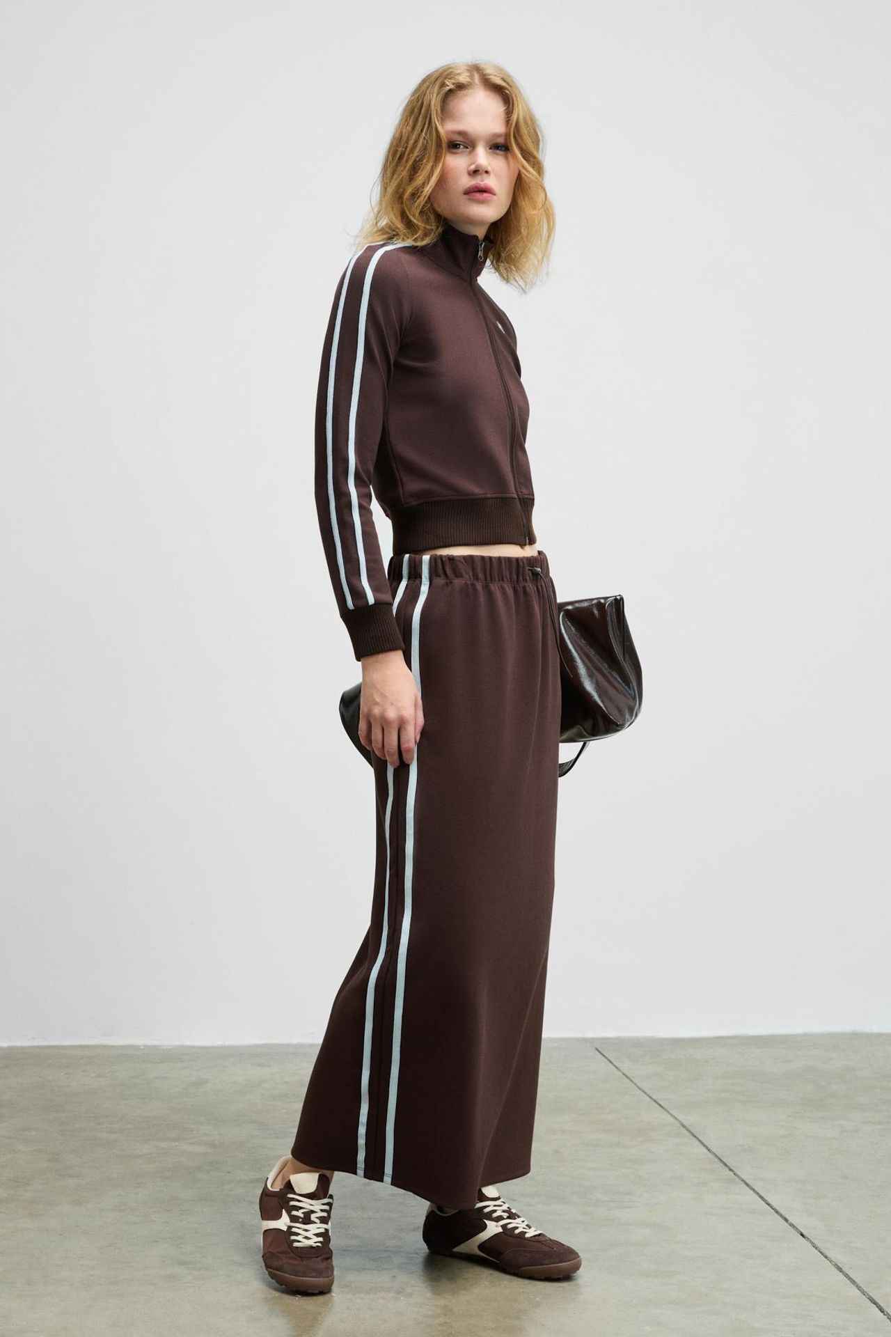 GRIMELANGE Paneled Mid Waist Maxi Skirt 3