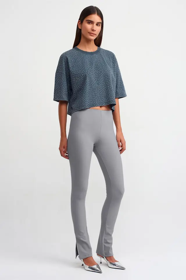 DILVIN High-waist Flare Leggings With Slit