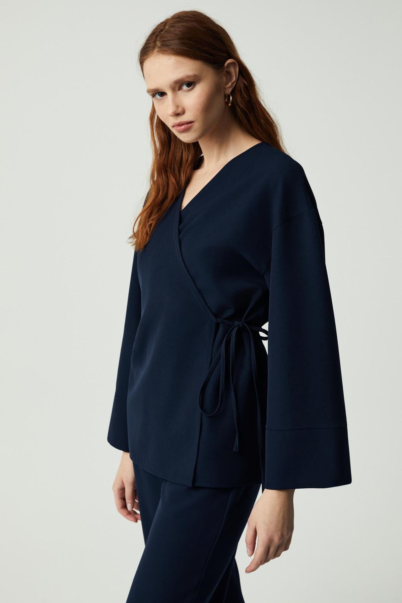 ETHIQUET V-Neck Long Sleeve Wide Leg 2-Piece Set 3