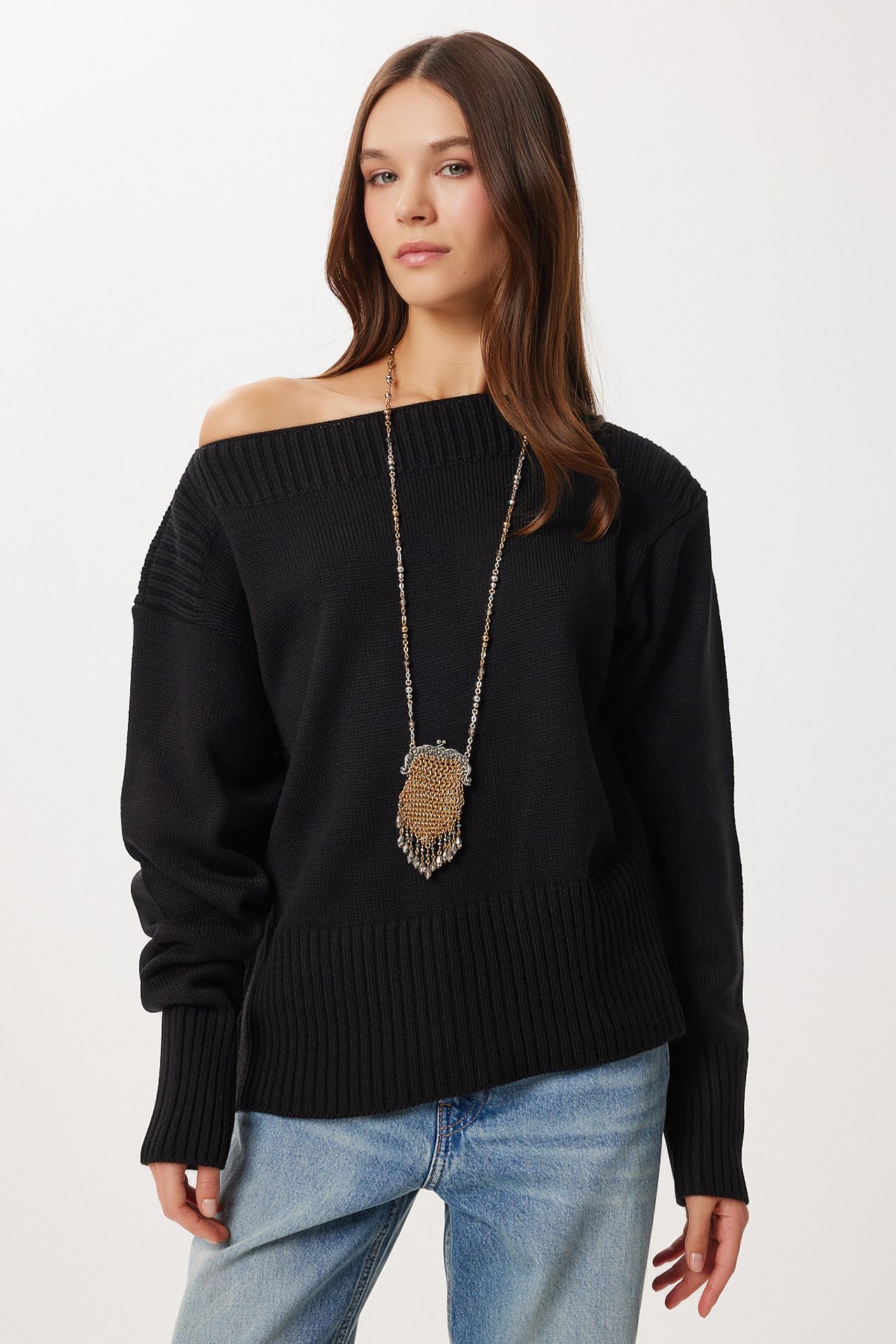 ISTANBUL Boat Neck Ribbed Sweater 2