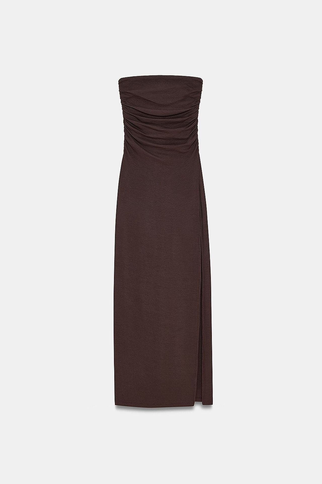 DILVIN Askısız Yırtmaçlı Uzun Bodycon Elbise 5