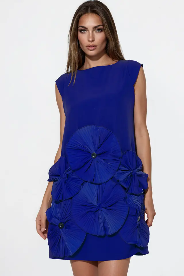 MSN Embroidered Strapless Mini Dress