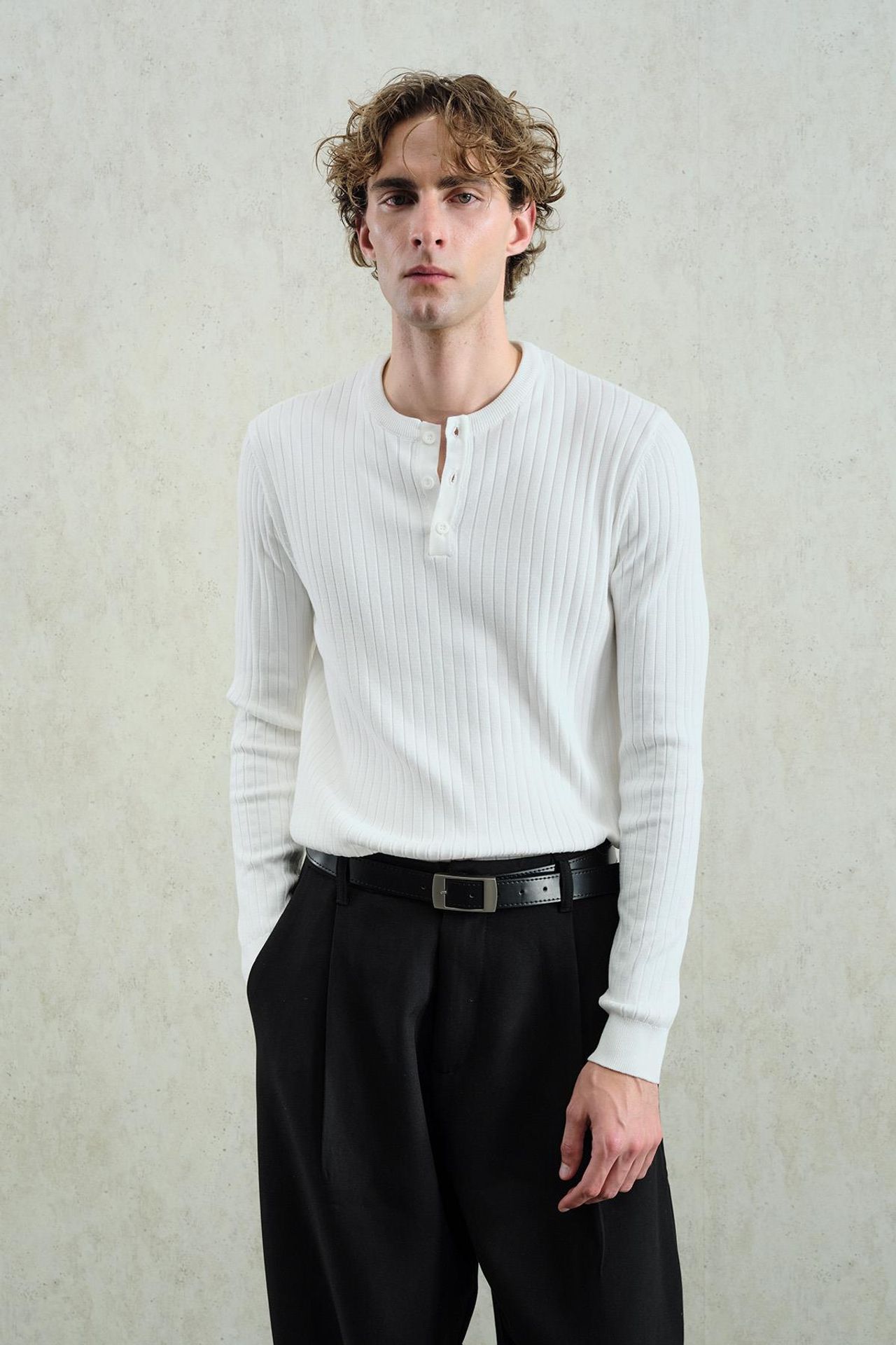GIESTO Slim Fit Long Sleeve Button Collar T-Shirt 1