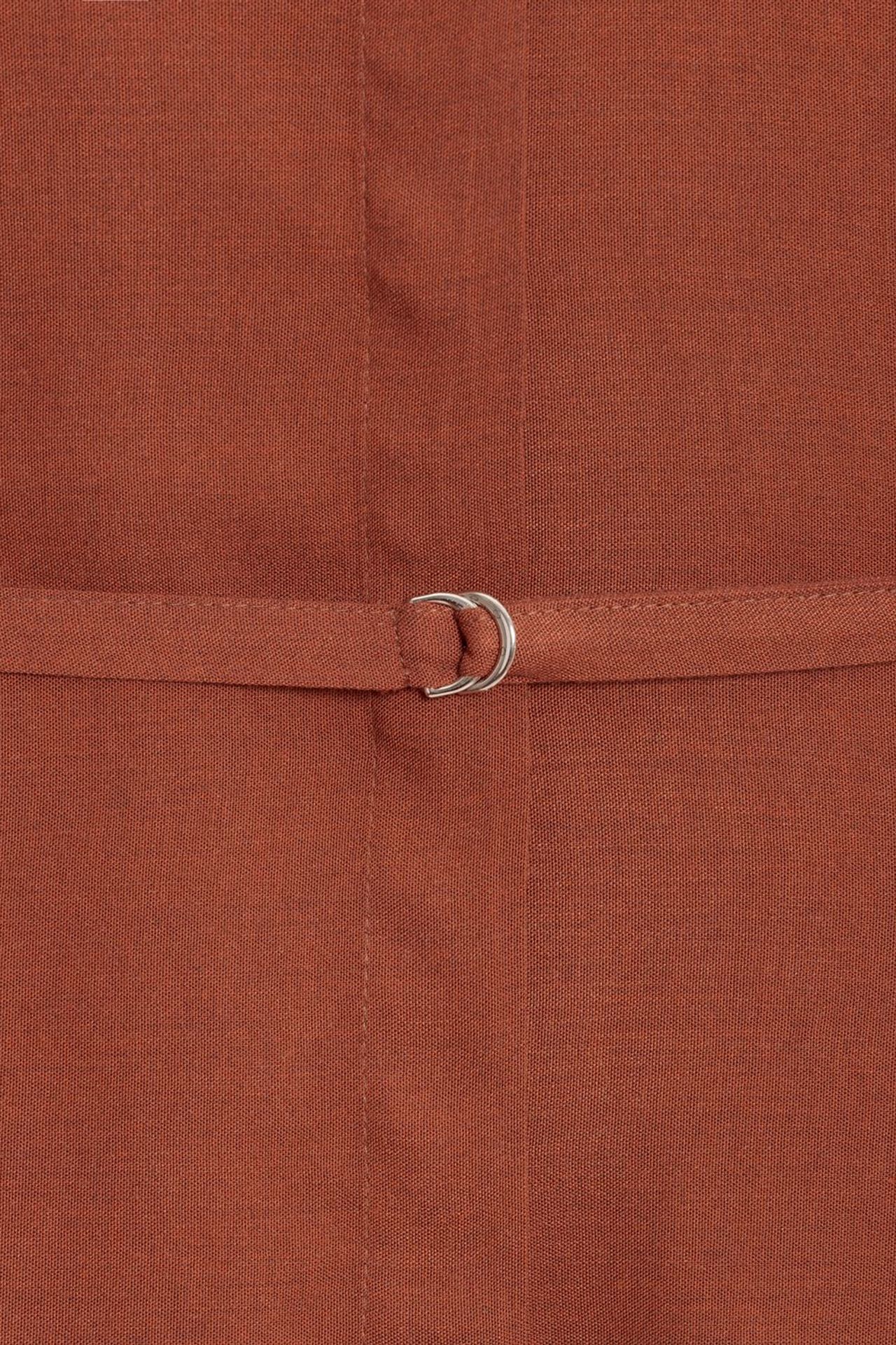 DILVIN Long Belted Woven Shirt 3