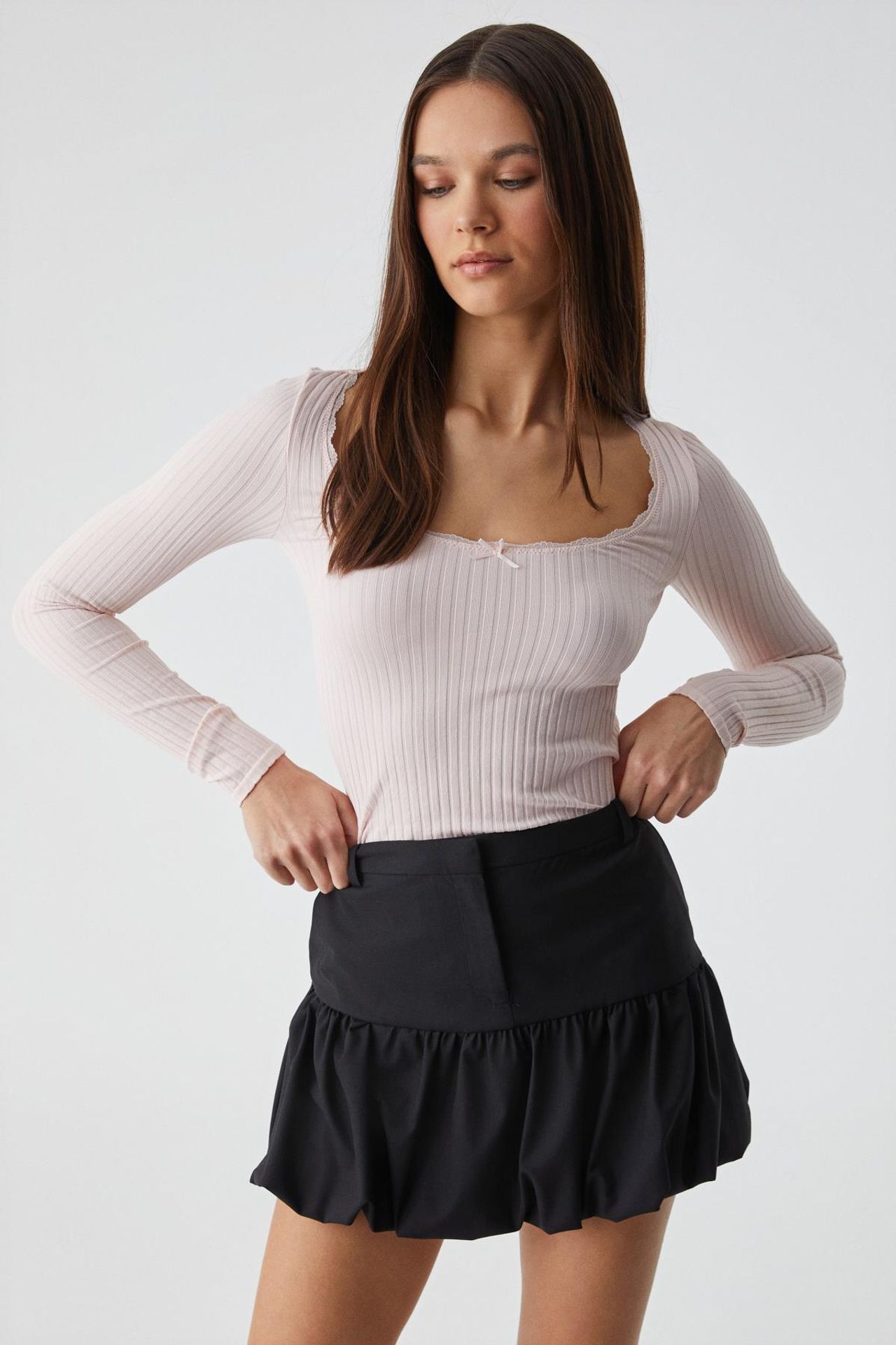 GRIMELANGE High Waist Flouncy Mini Skirt 3