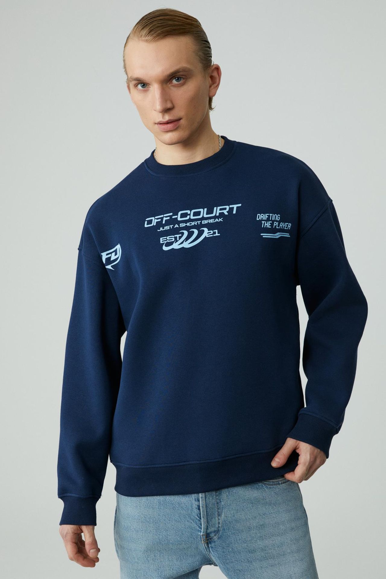 GRIMELANGE Baskılı Bisiklet Yaka Sweatshirt 1