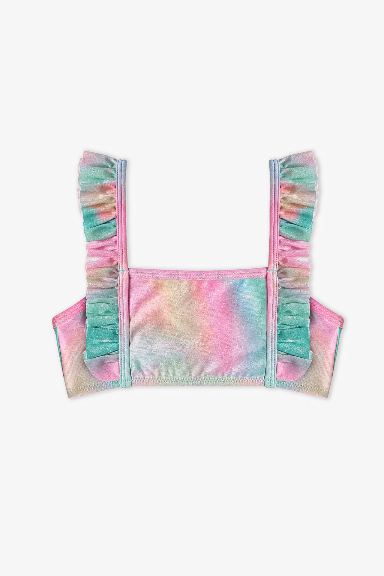 PENTI Girls' Magic Mist Bandeau Floral Print Bandeau Bikini Set 2