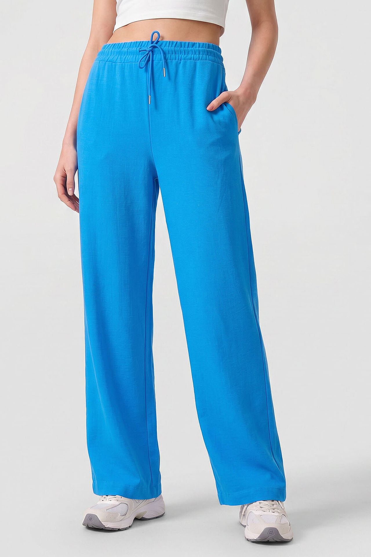 TOMMY Mid Waist Palazzo Pants with Drawstring 4