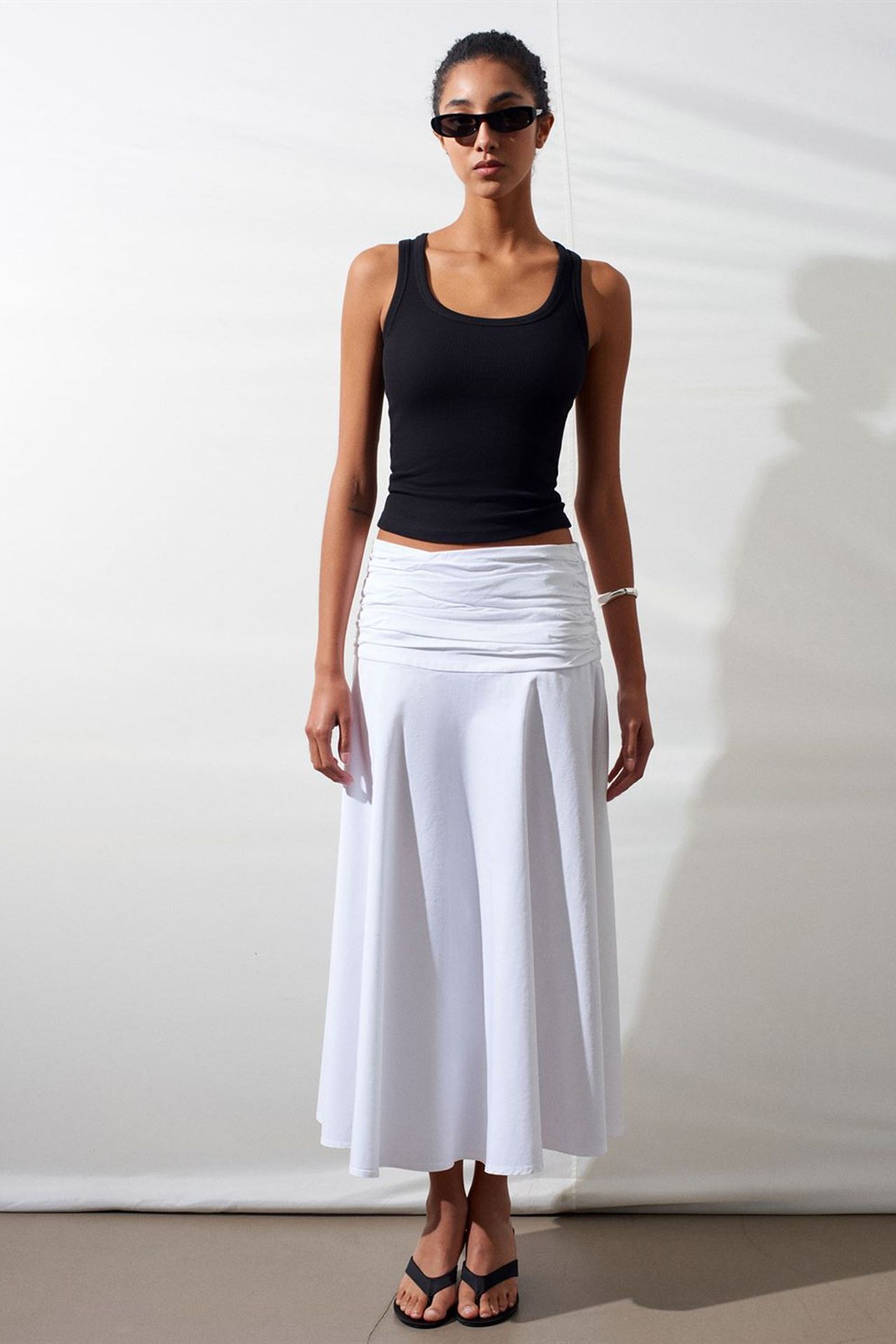 DILVIN High-Waist A-Line Midi Skirt 4