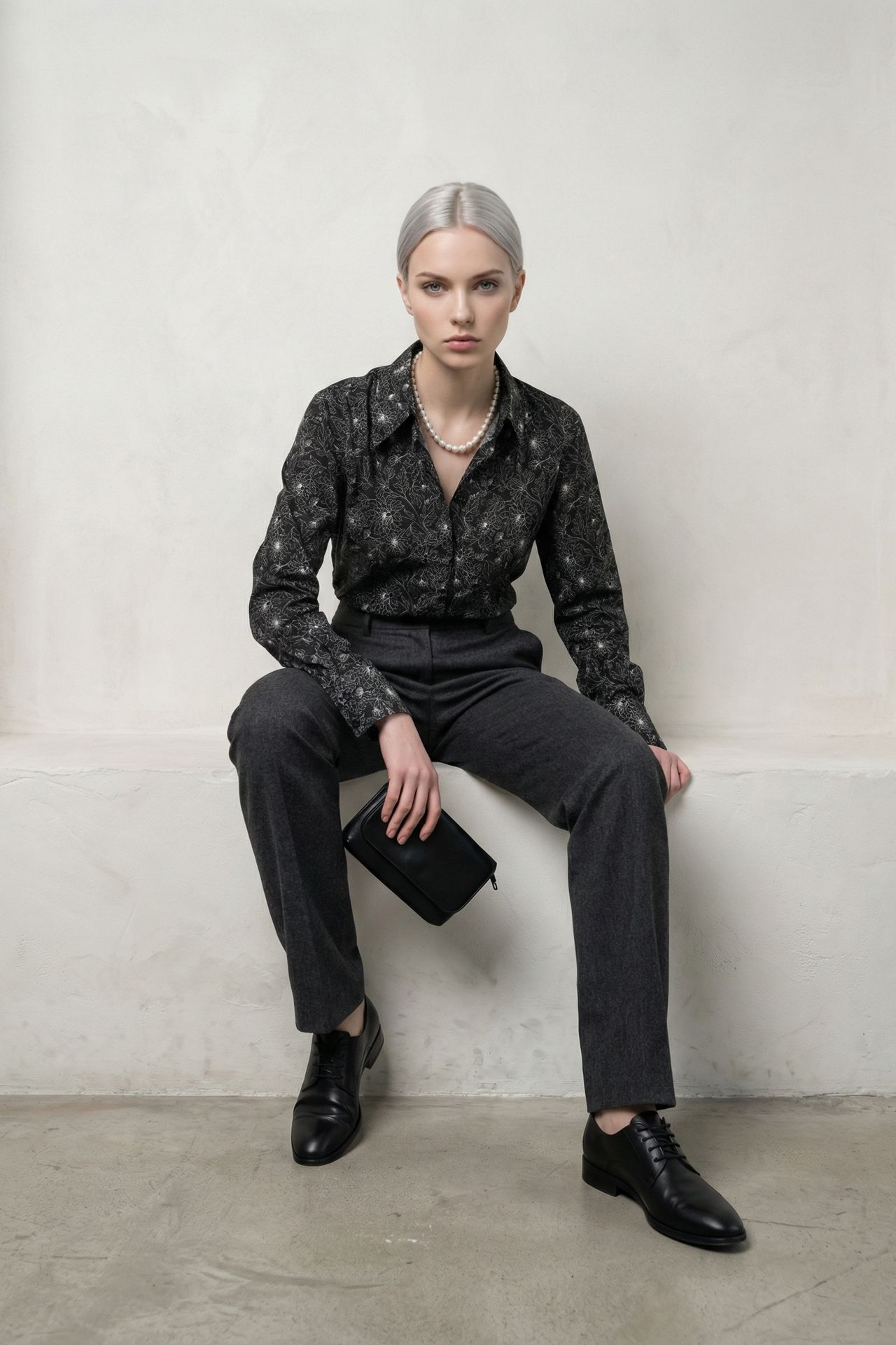 MY FASHION Abstract Print Button-Up Shirt 2