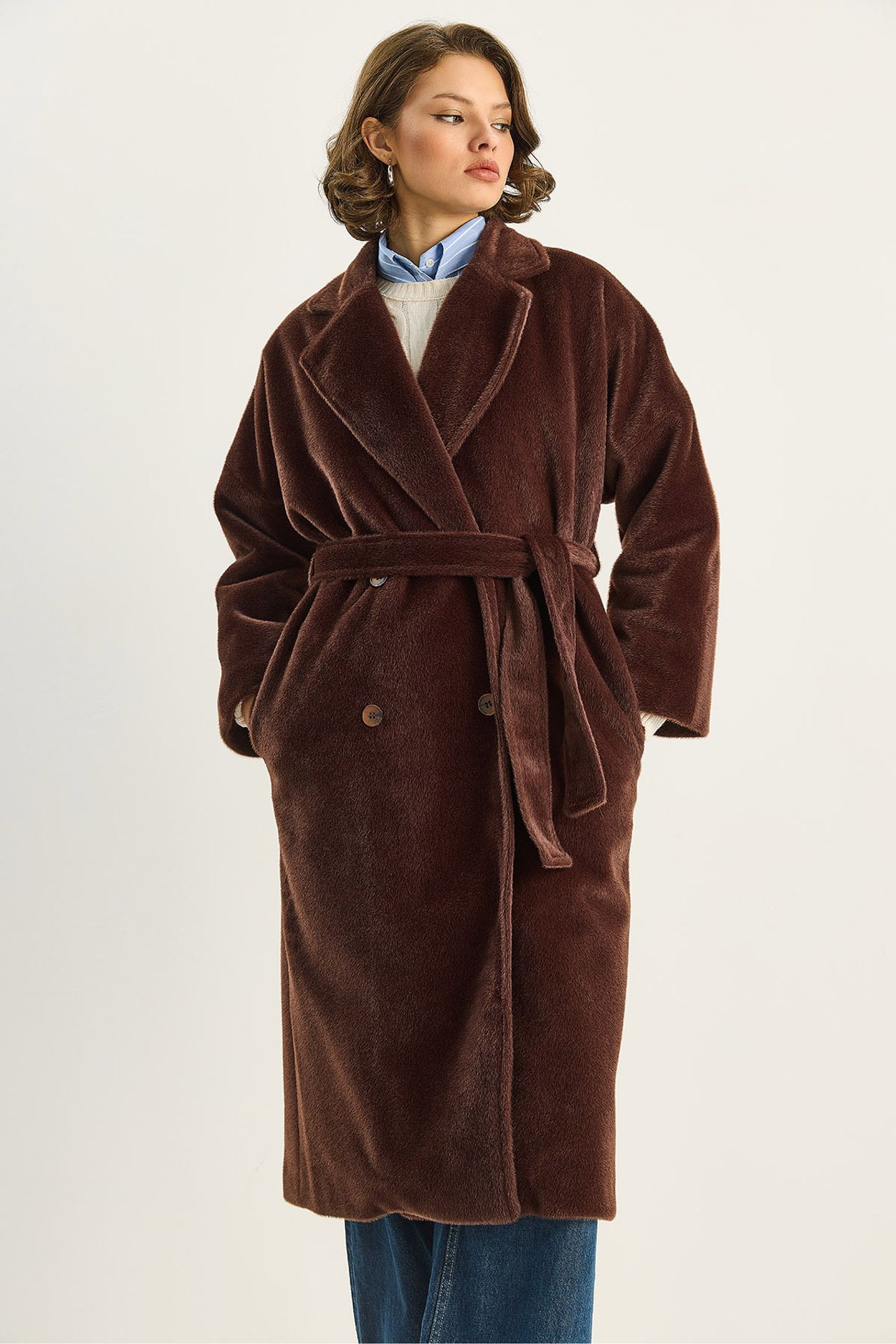 LUCCI Plush Buttoned Coat 6