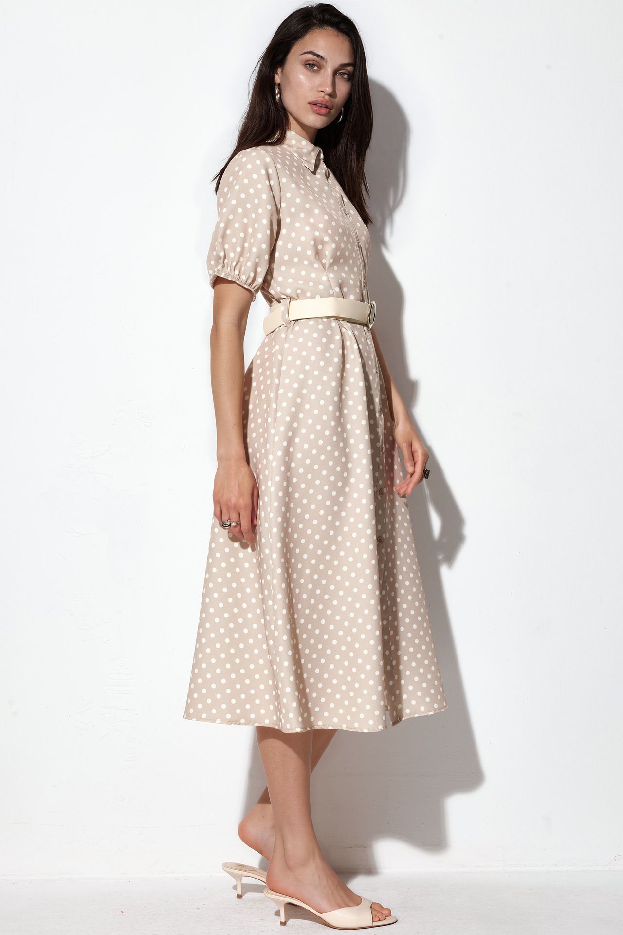 BDART Polka Dot Belted Midi Shirt Dress 2