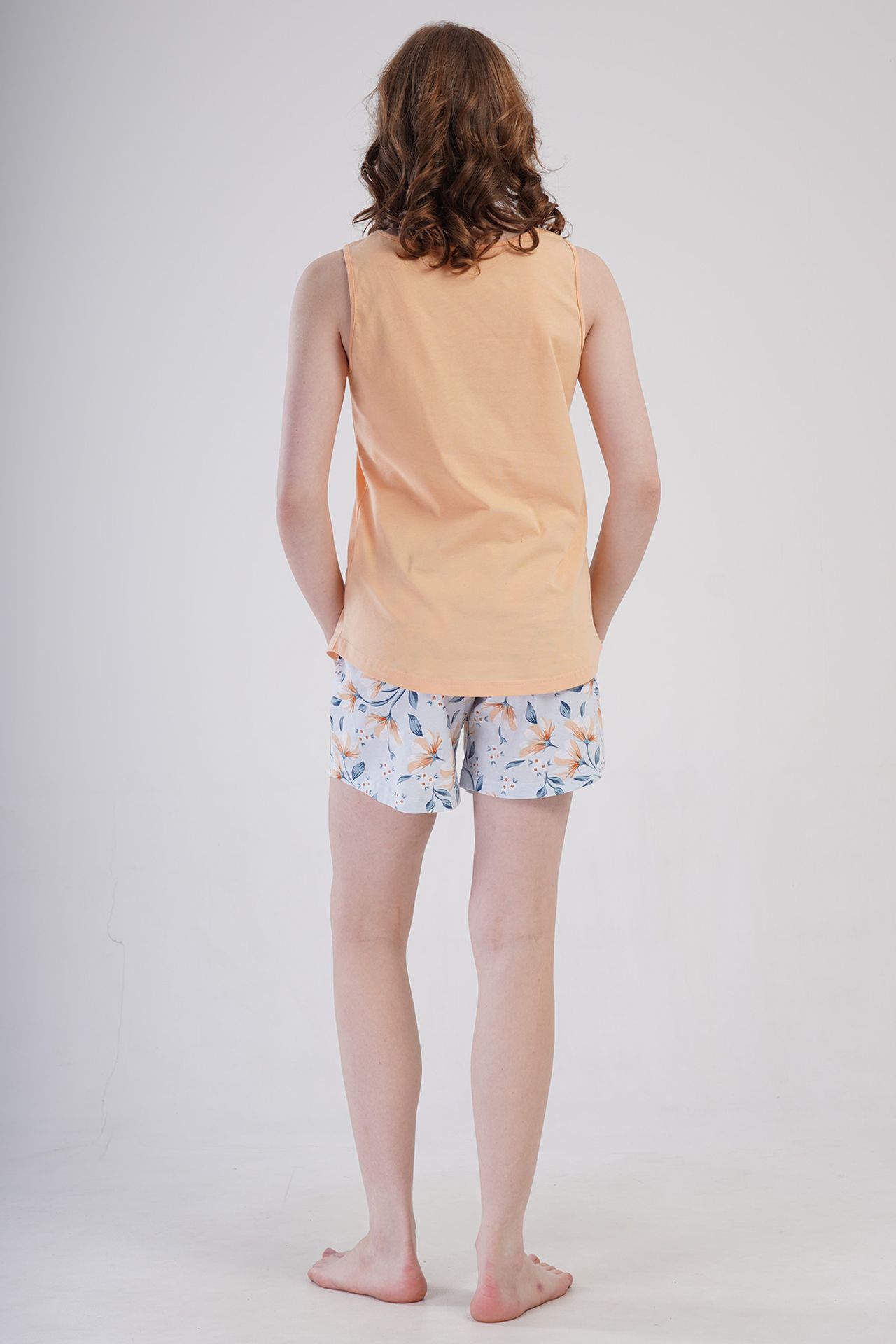 YAKE Çiçek Desenli İki Parçalı Pijama Takımı 4