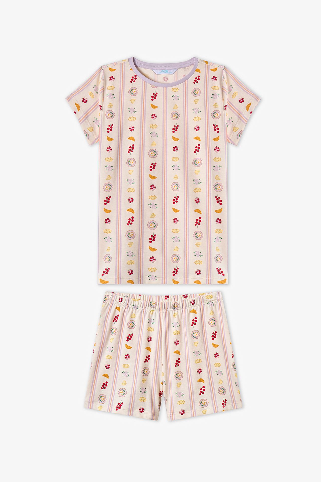 PENTI Girls' Picnic Short Sleeve Pajama Set 5
