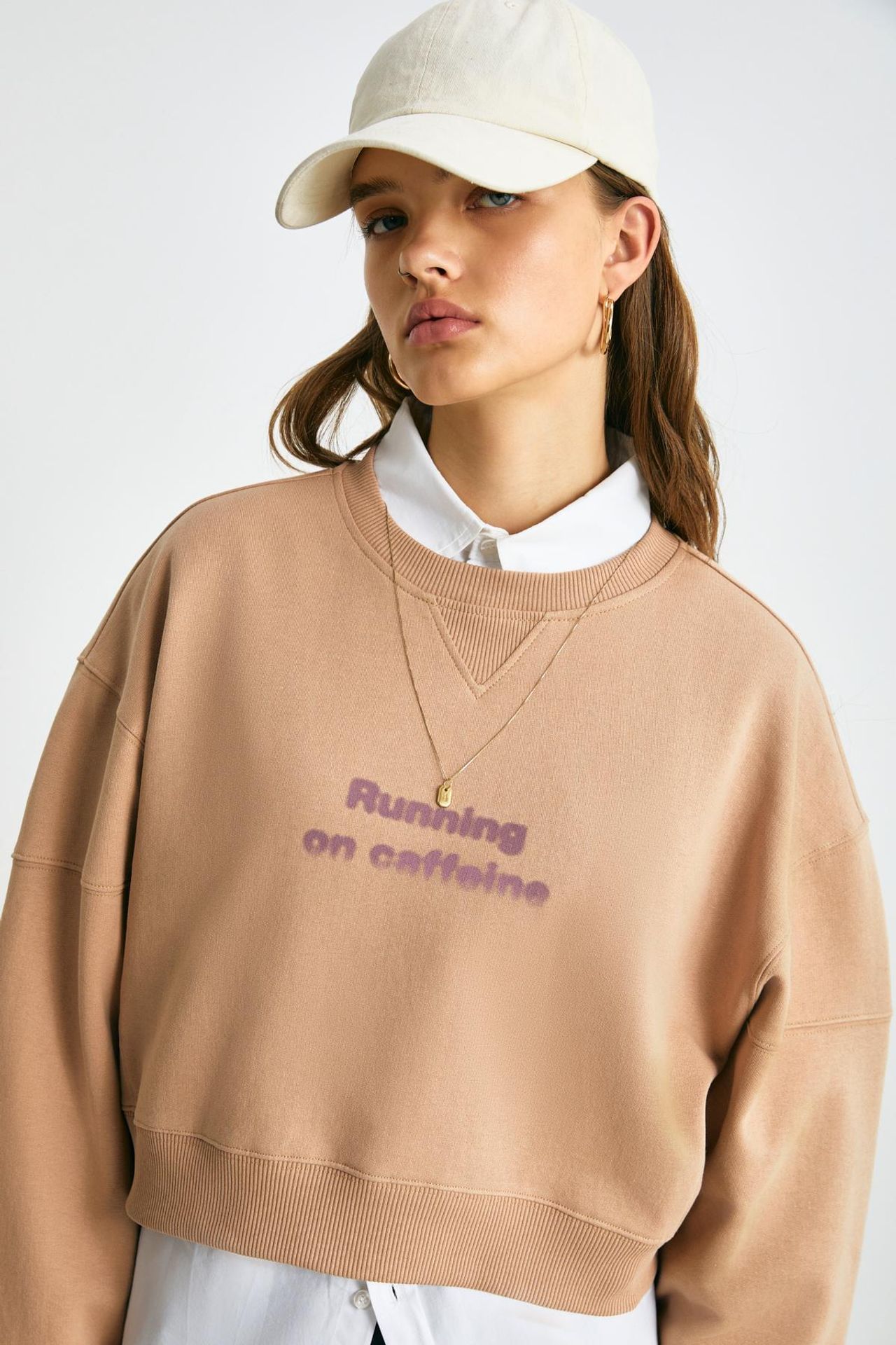 GRIMELANGE Oversized Crop Printed Sweatshirt 3