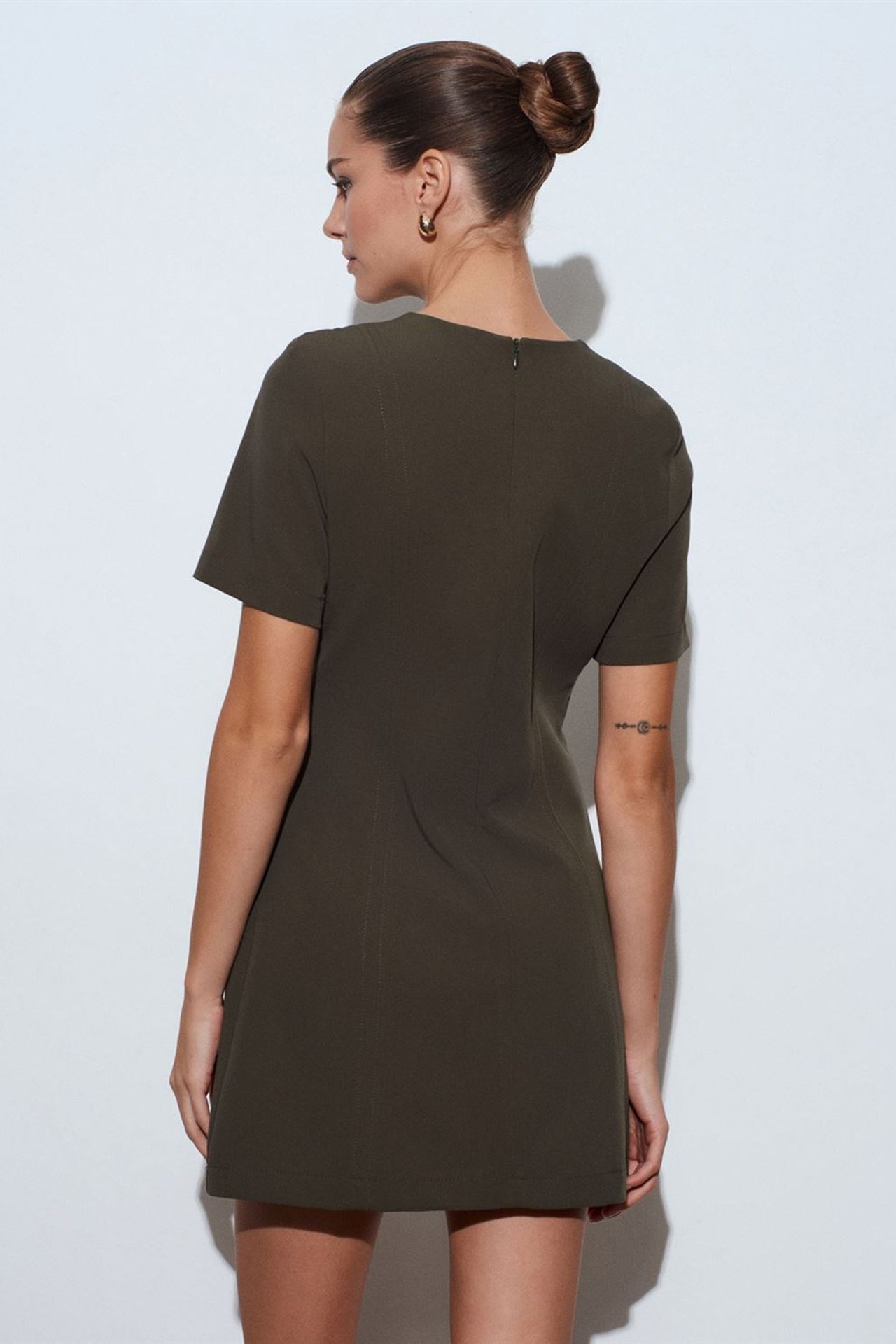 DILVIN Mini Shift Dress With Zipper 2