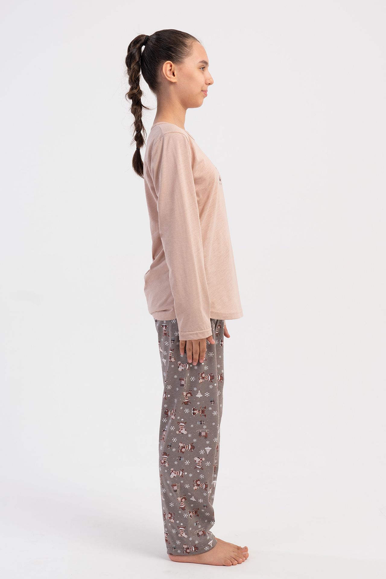 YAKE Rahat Kalıp İki Parçalı Pijama Takımı 3