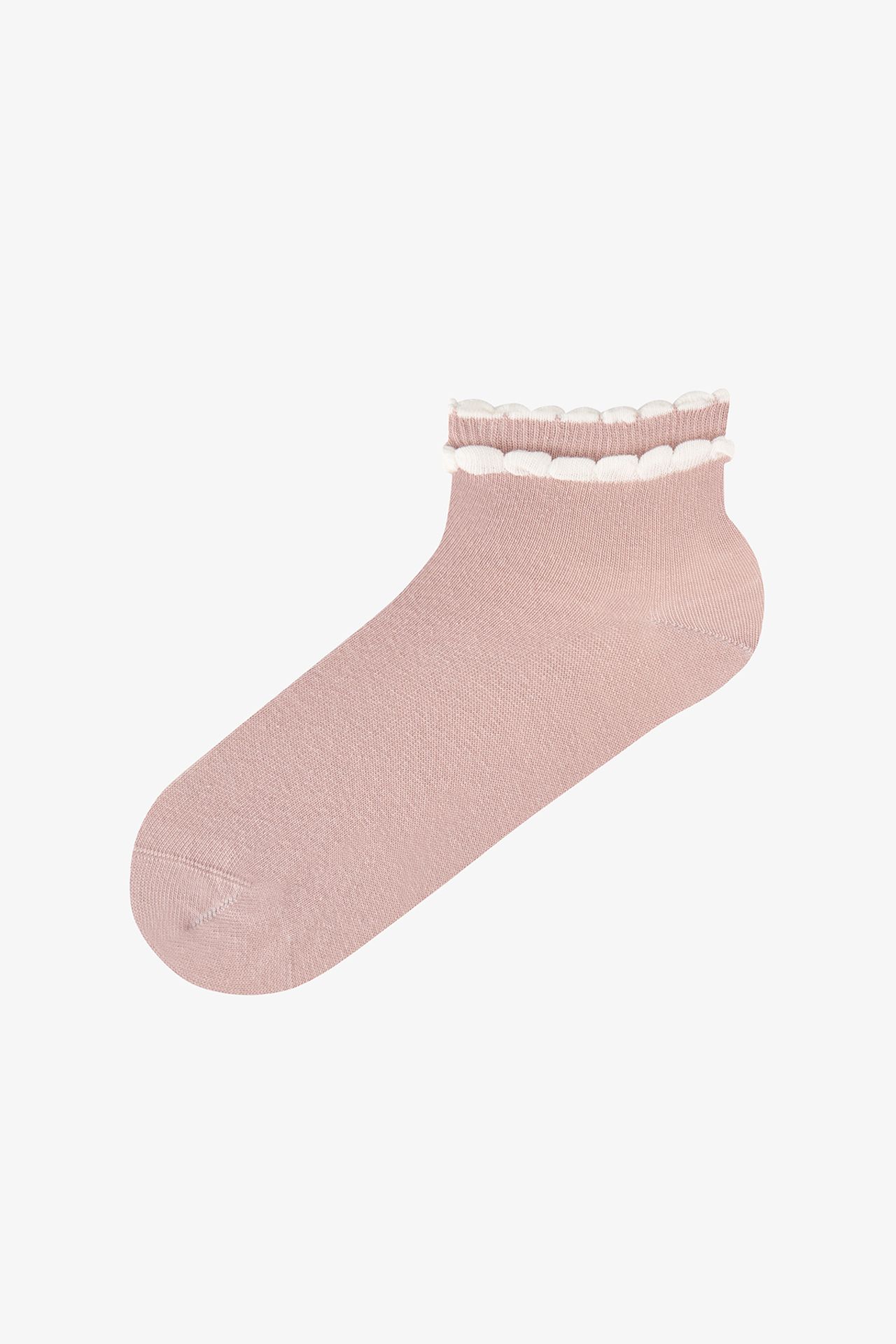 PENTI Youth Contrast Cotton Ruffled Pair Ankle Socks 2